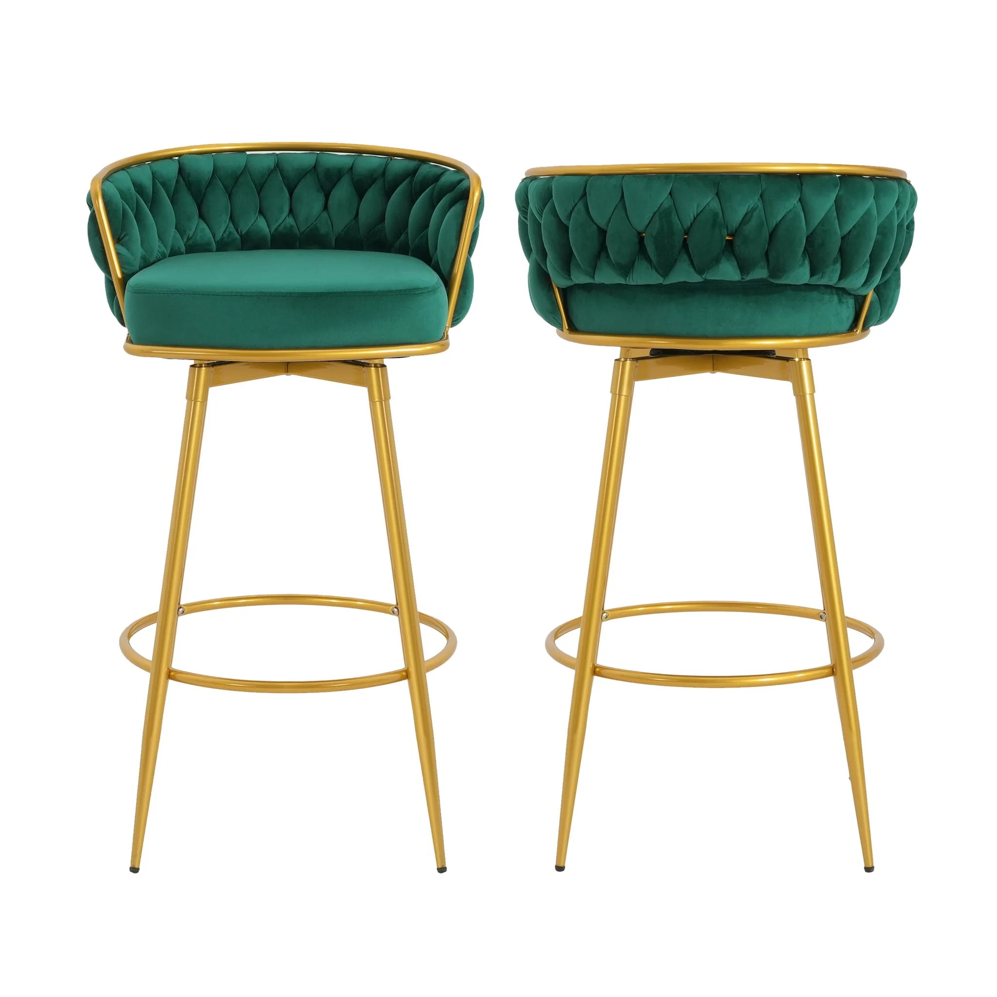 Modern Low Back Upholstered Counter Height Bar Stools (Set of 2) - Image 2