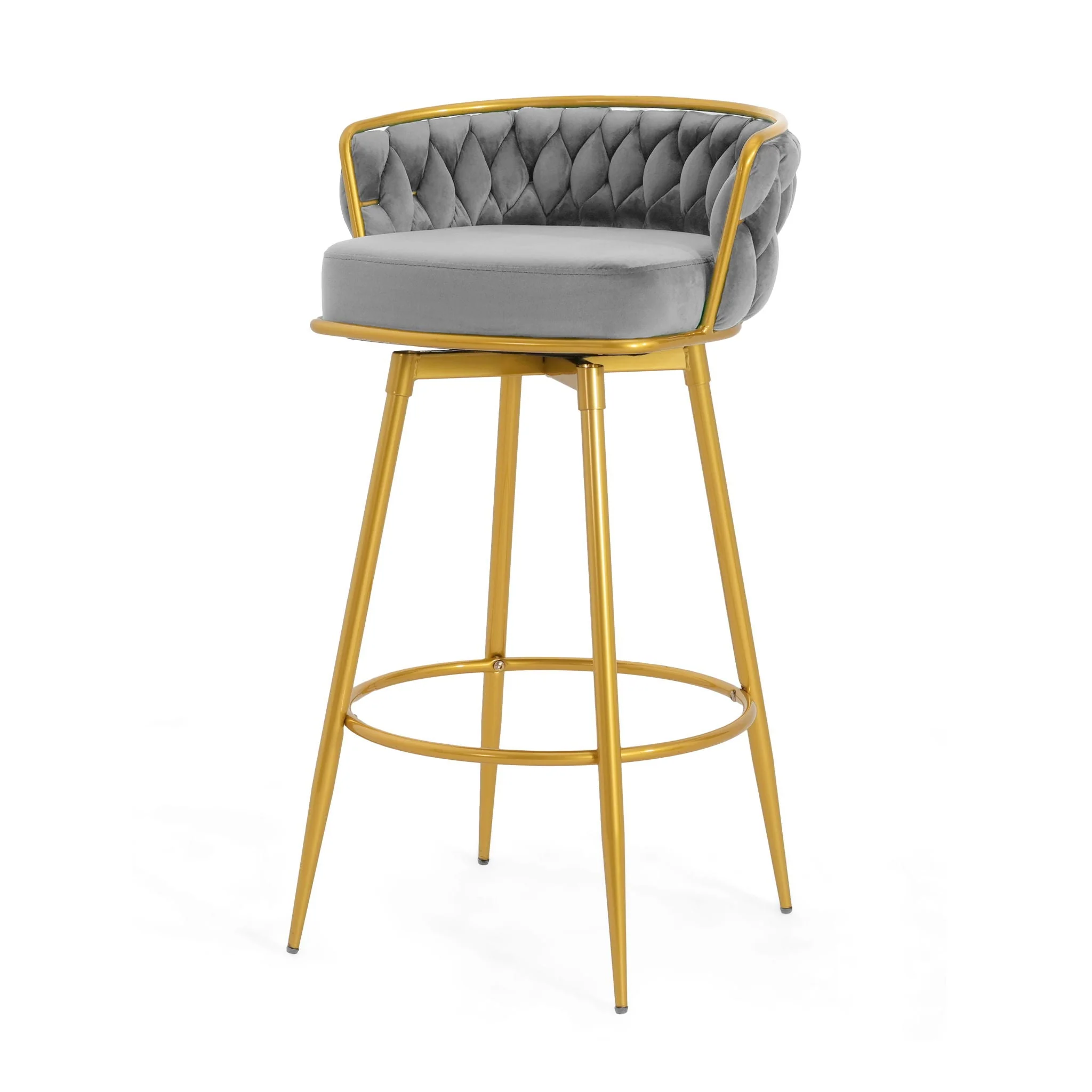Modern Low Back Upholstered Counter Height Bar Stools (Set of 2) - Image 21