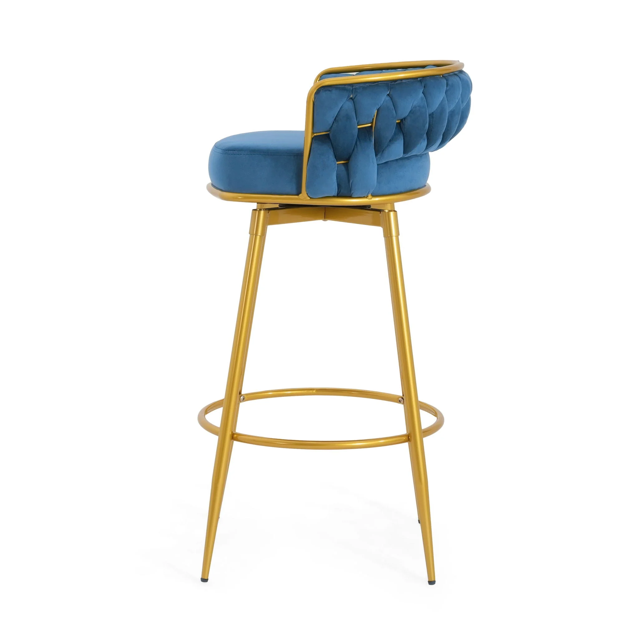 Modern Low Back Upholstered Counter Height Bar Stools (Set of 2) - Image 5