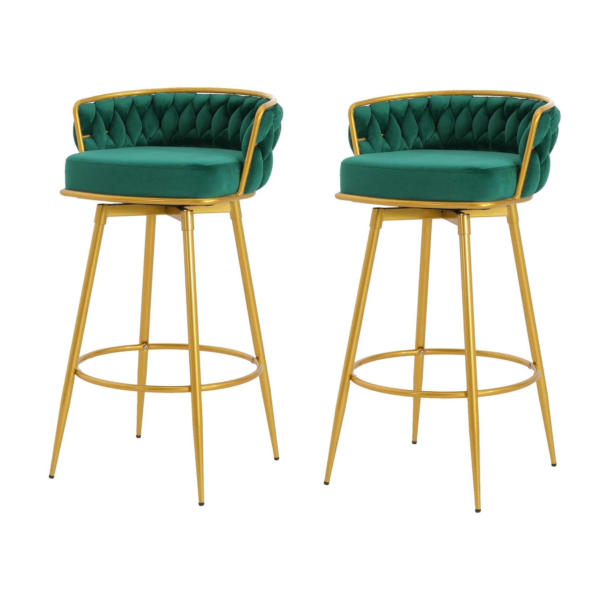 Modern Low Back Upholstered Counter Height Bar Stools (Set of 2) - Image 60