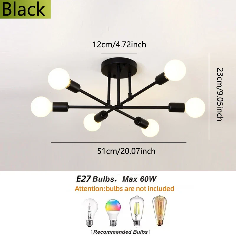 Modern Luxury Branch Chandelier – 6-Speed E27 Ceiling Light for Living Room - Image 5