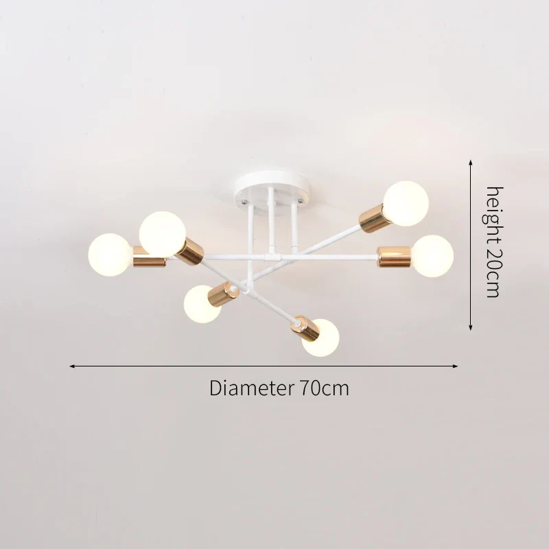 Modern Luxury Branch Chandelier – 6-Speed E27 Ceiling Light for Living Room - Image 6