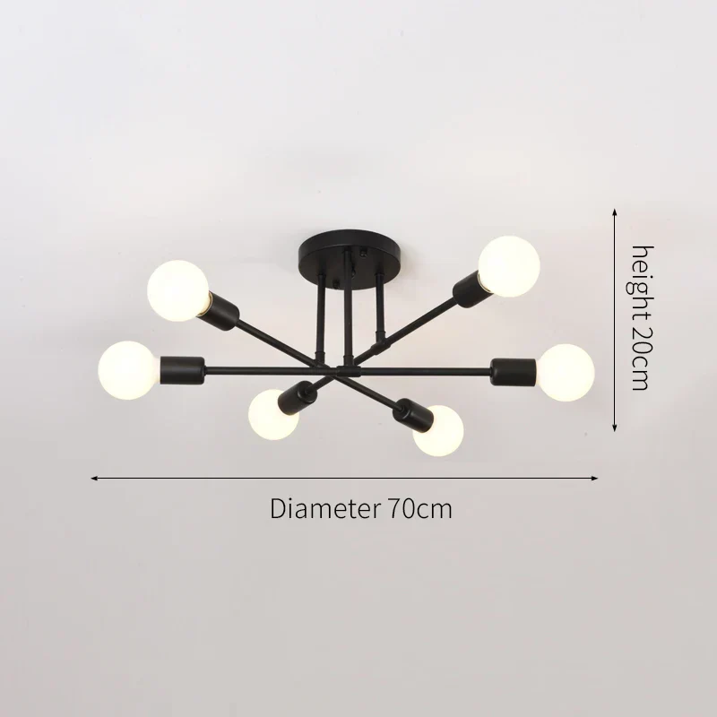 Modern Luxury Branch Chandelier – 6-Speed E27 Ceiling Light for Living Room - Image 7