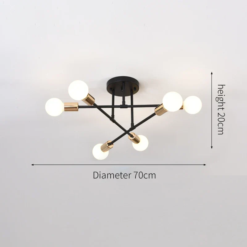 Modern Luxury Branch Chandelier – 6-Speed E27 Ceiling Light for Living Room - Image 9