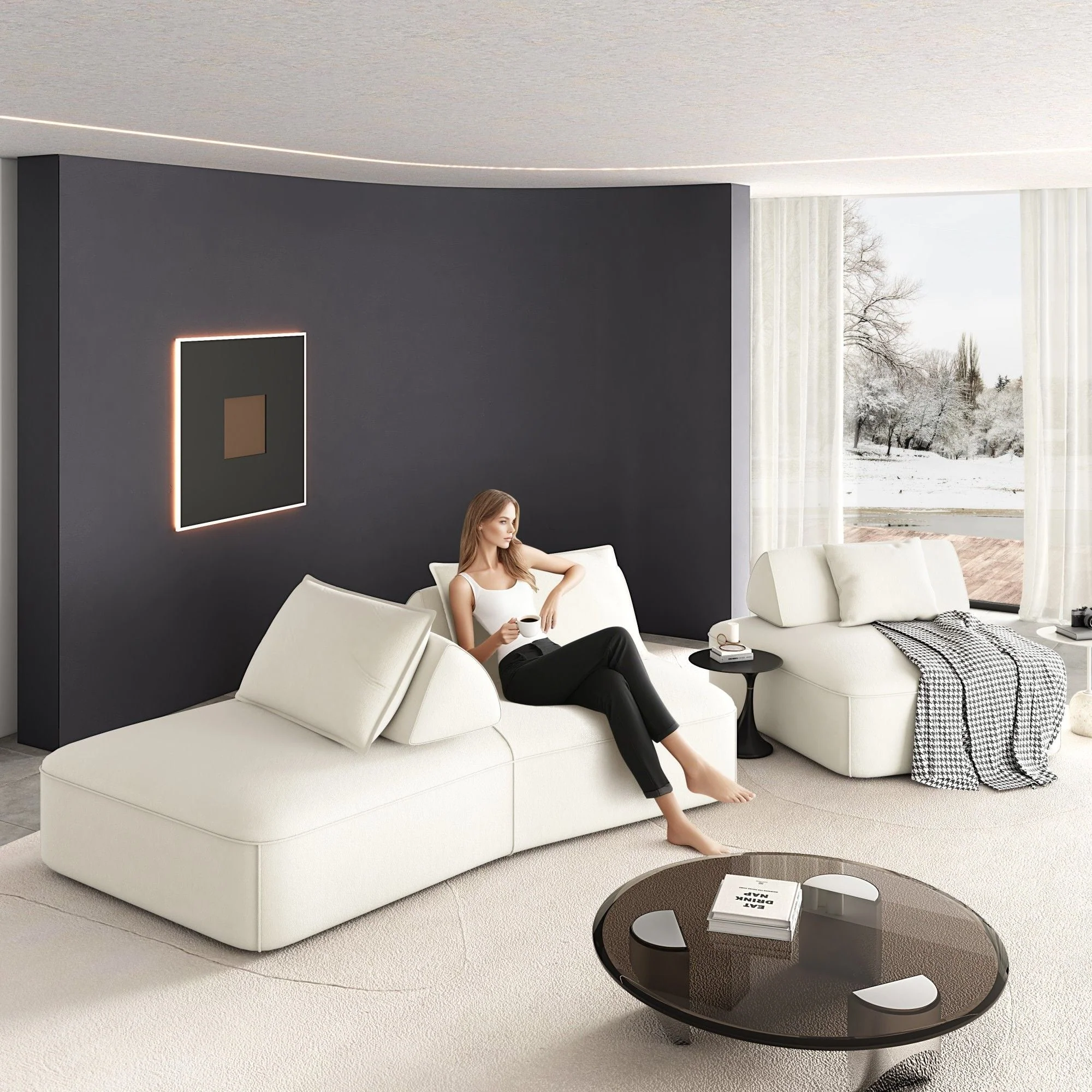 Modern Luxury Oversized Modular Sectional Sofa Set - Image 4