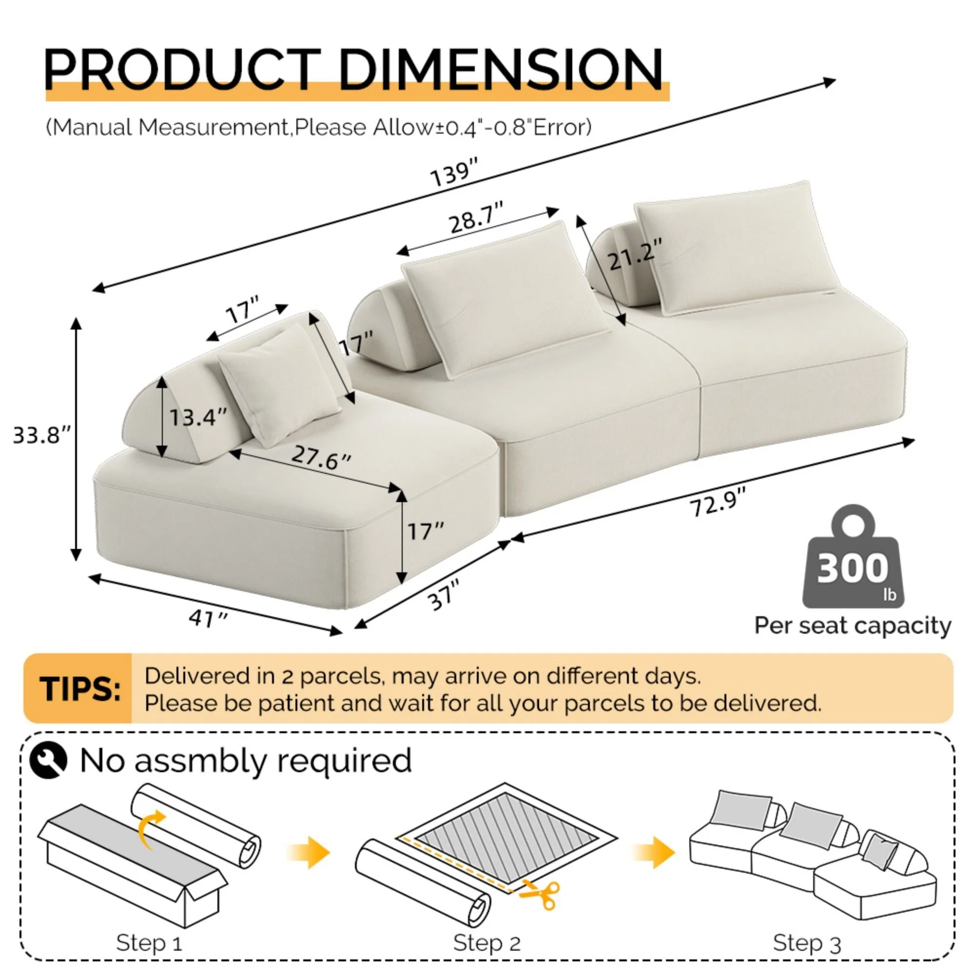 Modern Luxury Oversized Modular Sectional Sofa Set - Image 5