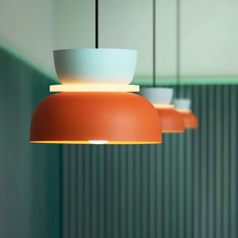 Modern Macaron LED Pendant Light Colorful Hanging Lamp for Dining Bedroom - Image 3