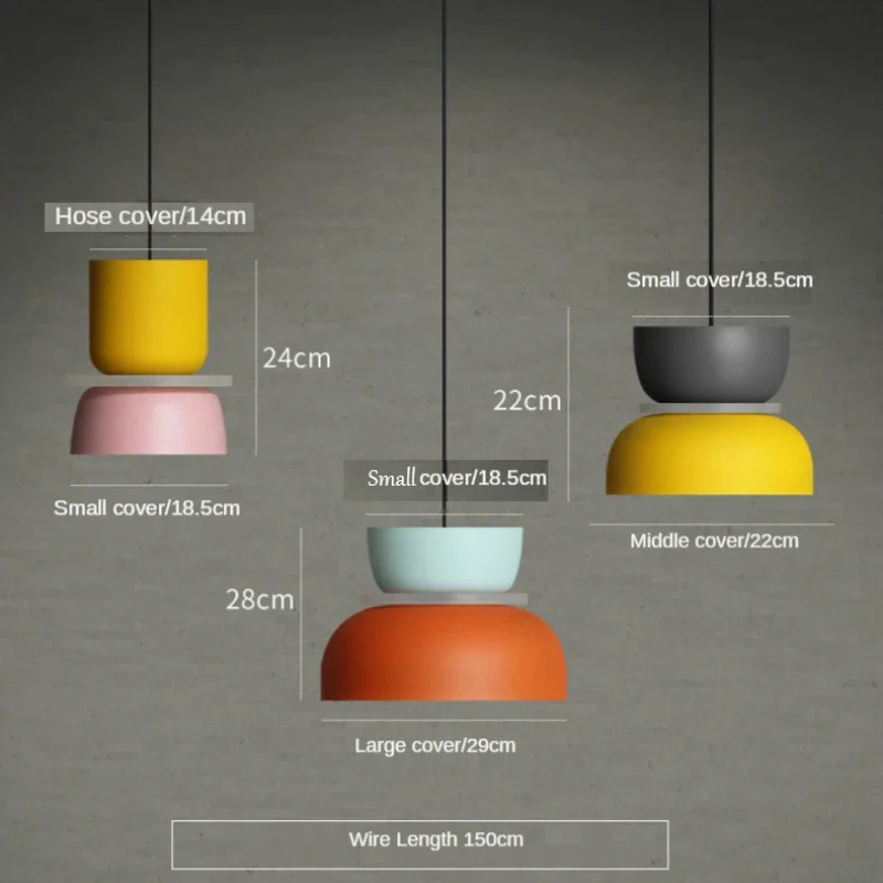 Modern Macaron LED Pendant Light Colorful Iron Hanging Lamp for Bar Dining - Image 6