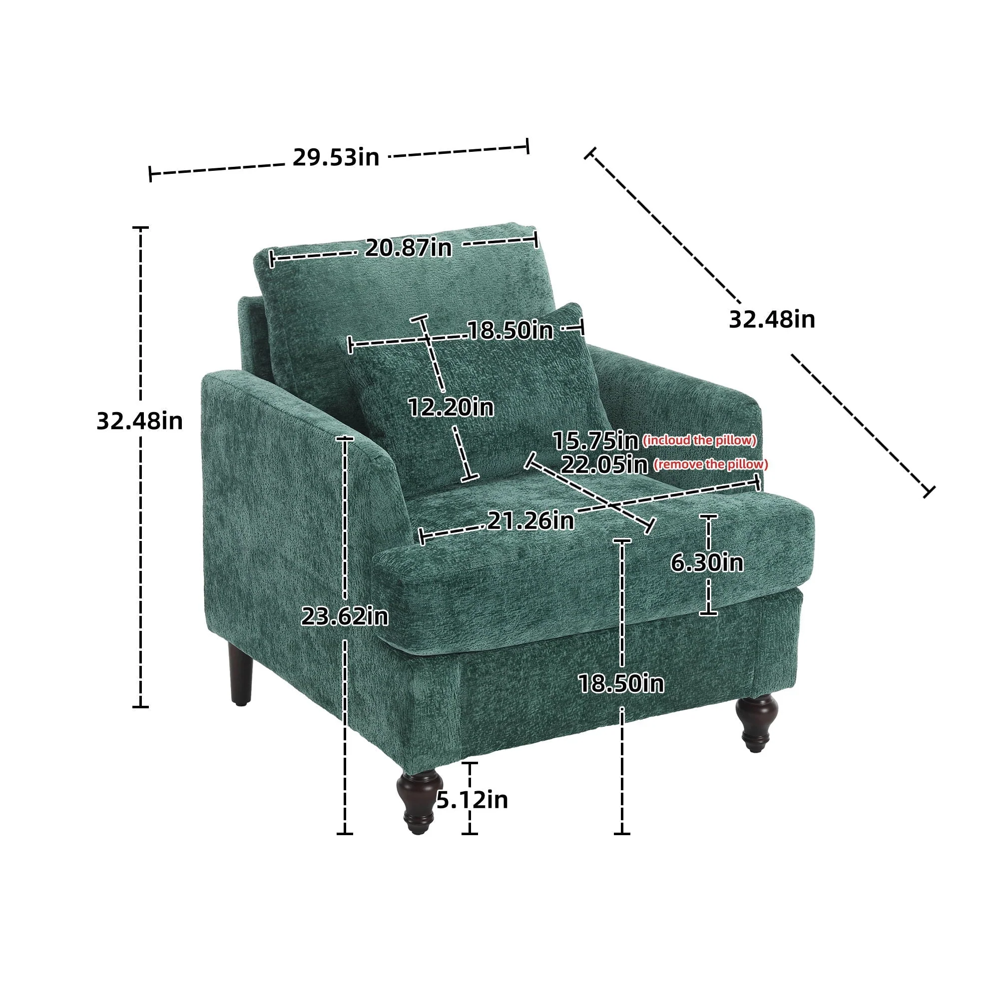 Modern Mid Century Wood Frame Armchair With Tufted Design - Image 10