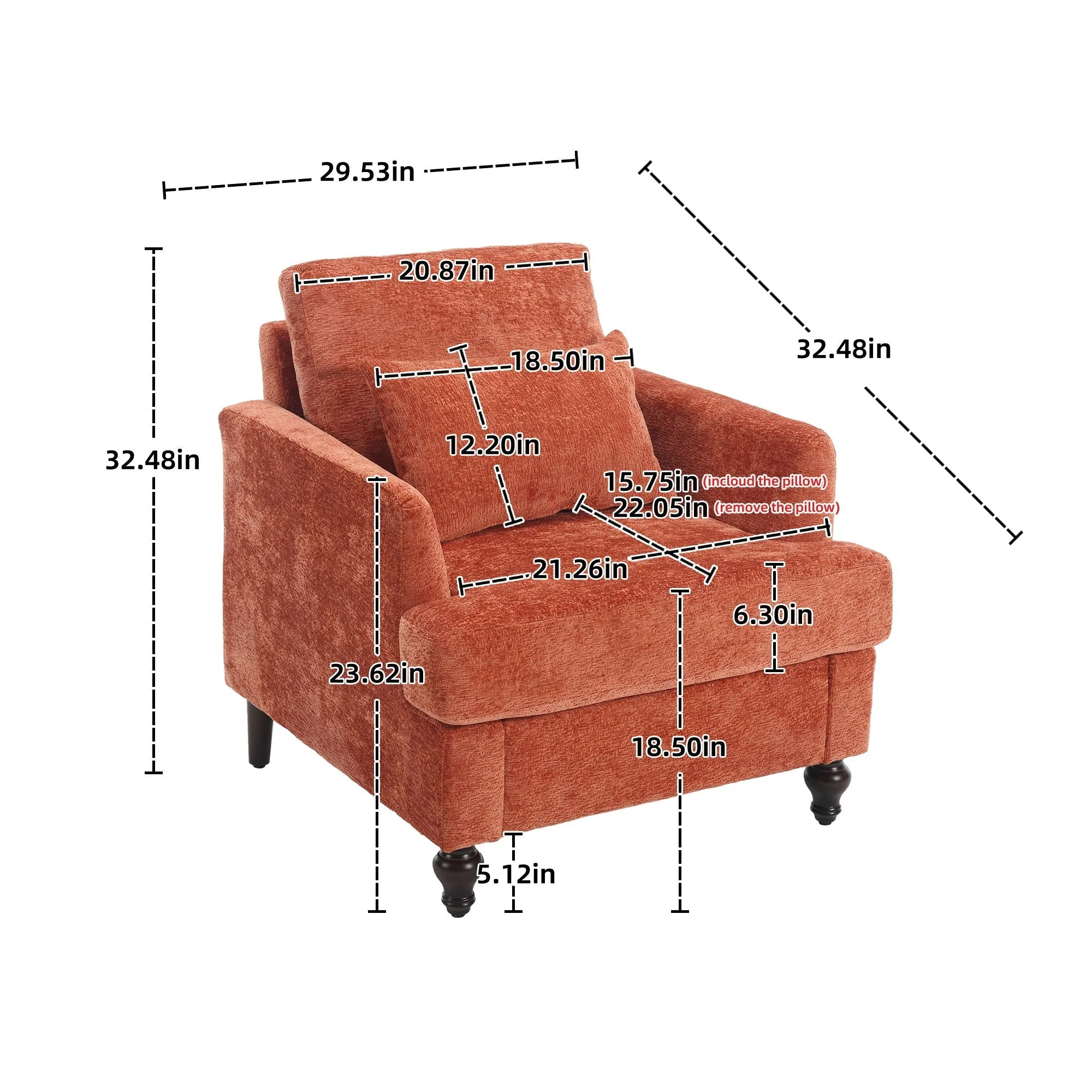 Modern Mid Century Wood Frame Armchair With Tufted Design - Image 13