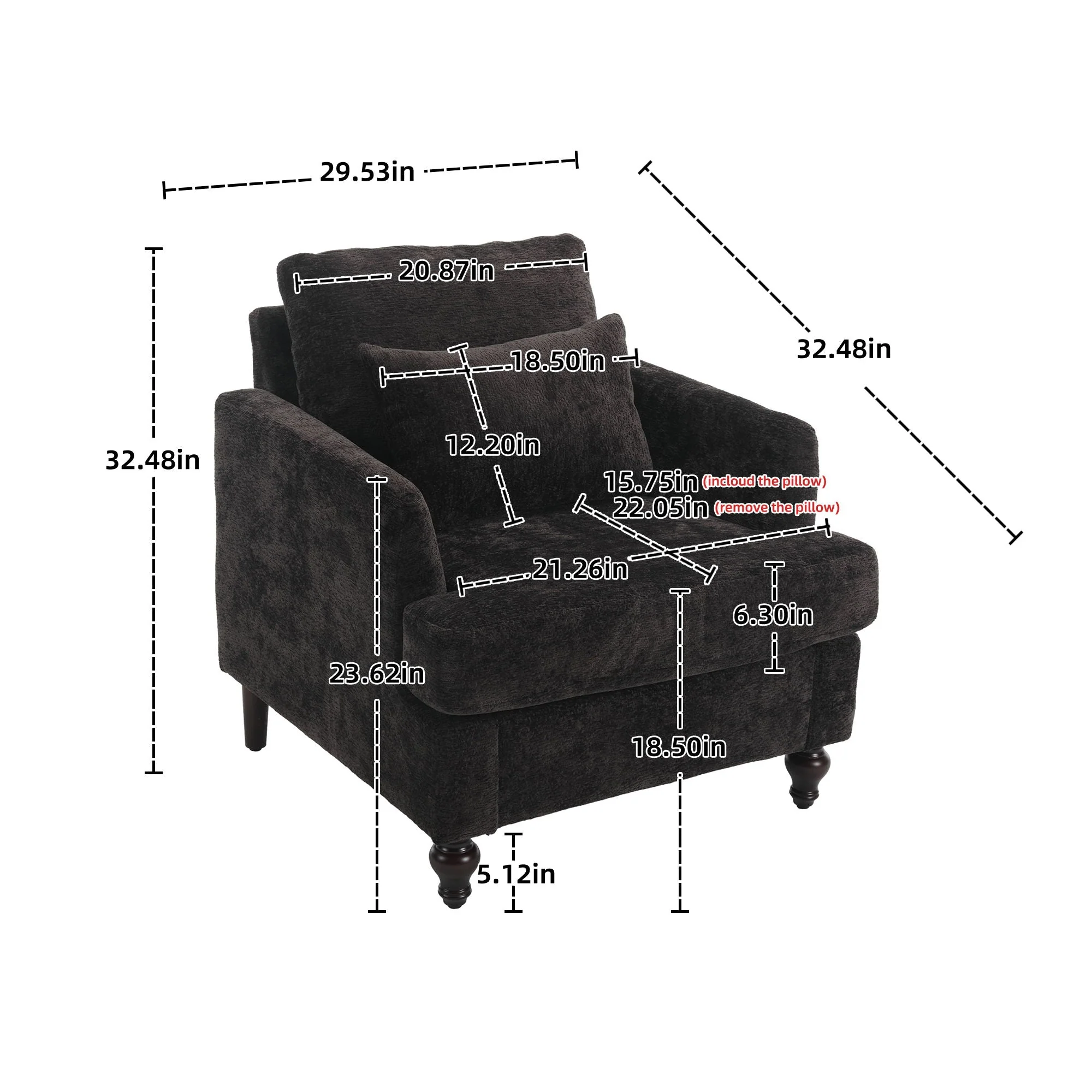 Modern Mid Century Wood Frame Armchair With Tufted Design - Image 14