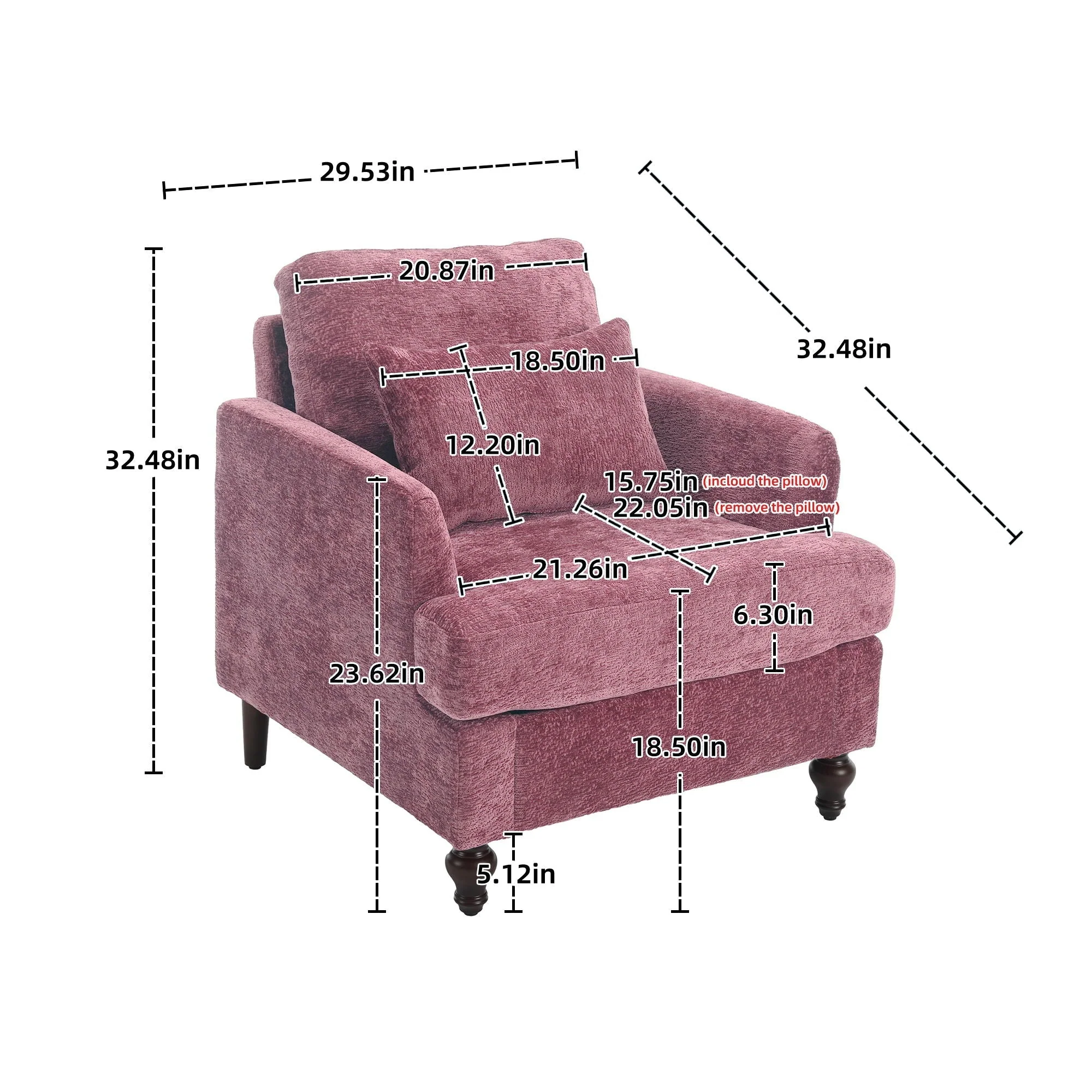 Modern Mid Century Wood Frame Armchair With Tufted Design - Image 15