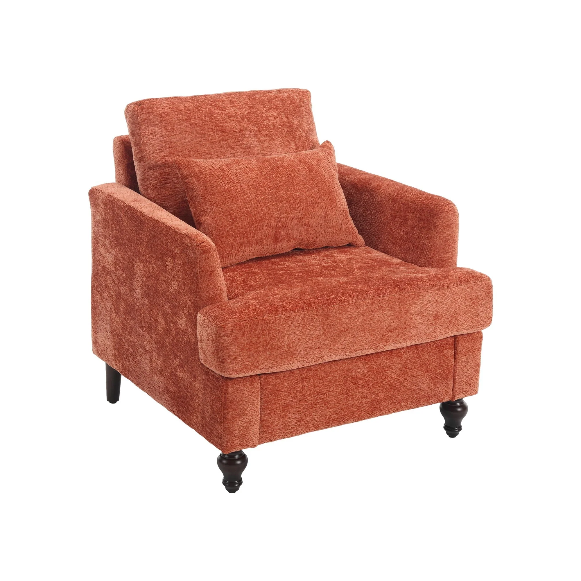 Modern Mid Century Wood Frame Armchair With Tufted Design - Image 5