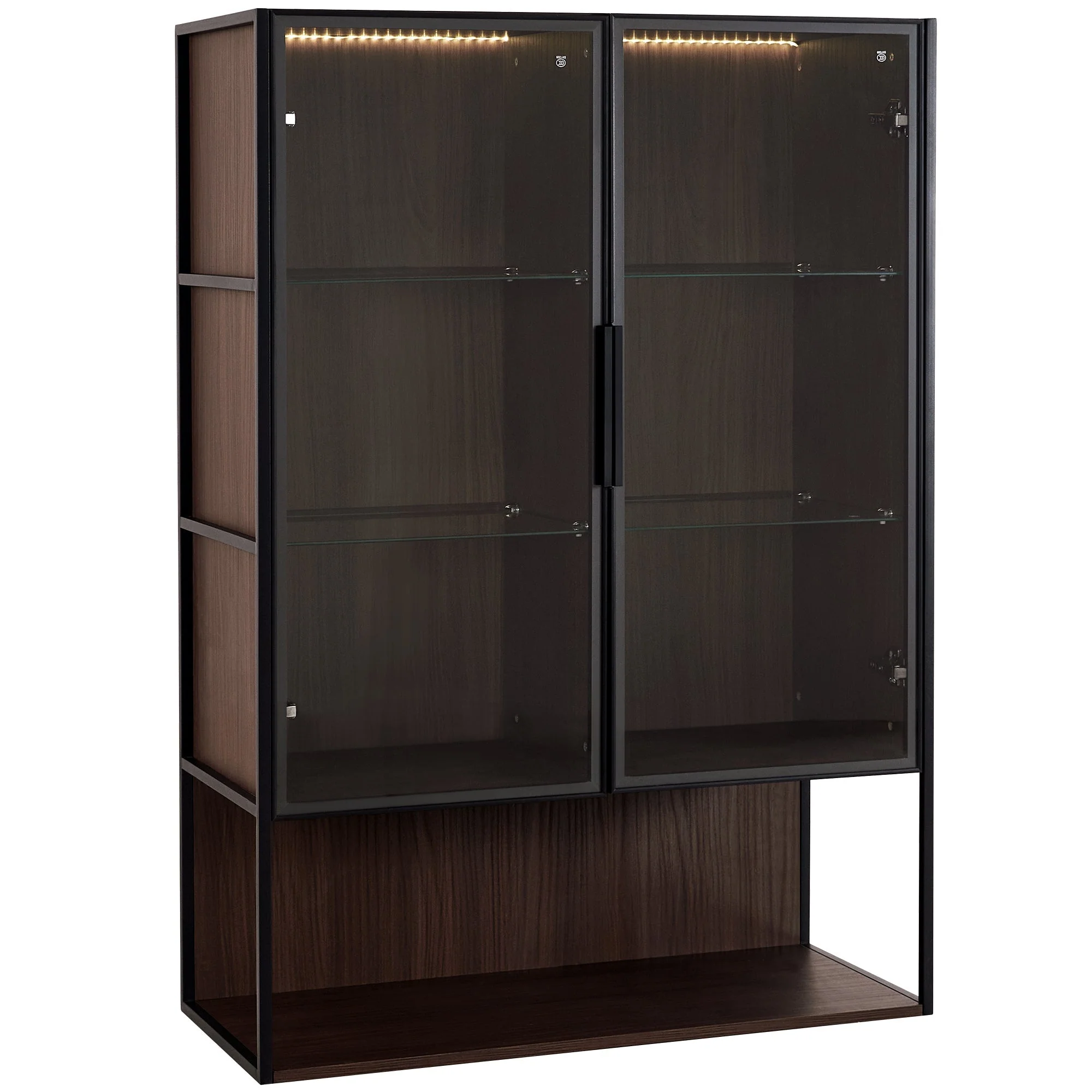 Modern Minimalist 51.2'' Tall Lighted Display Cabinet with Tempered Glass - Image 11