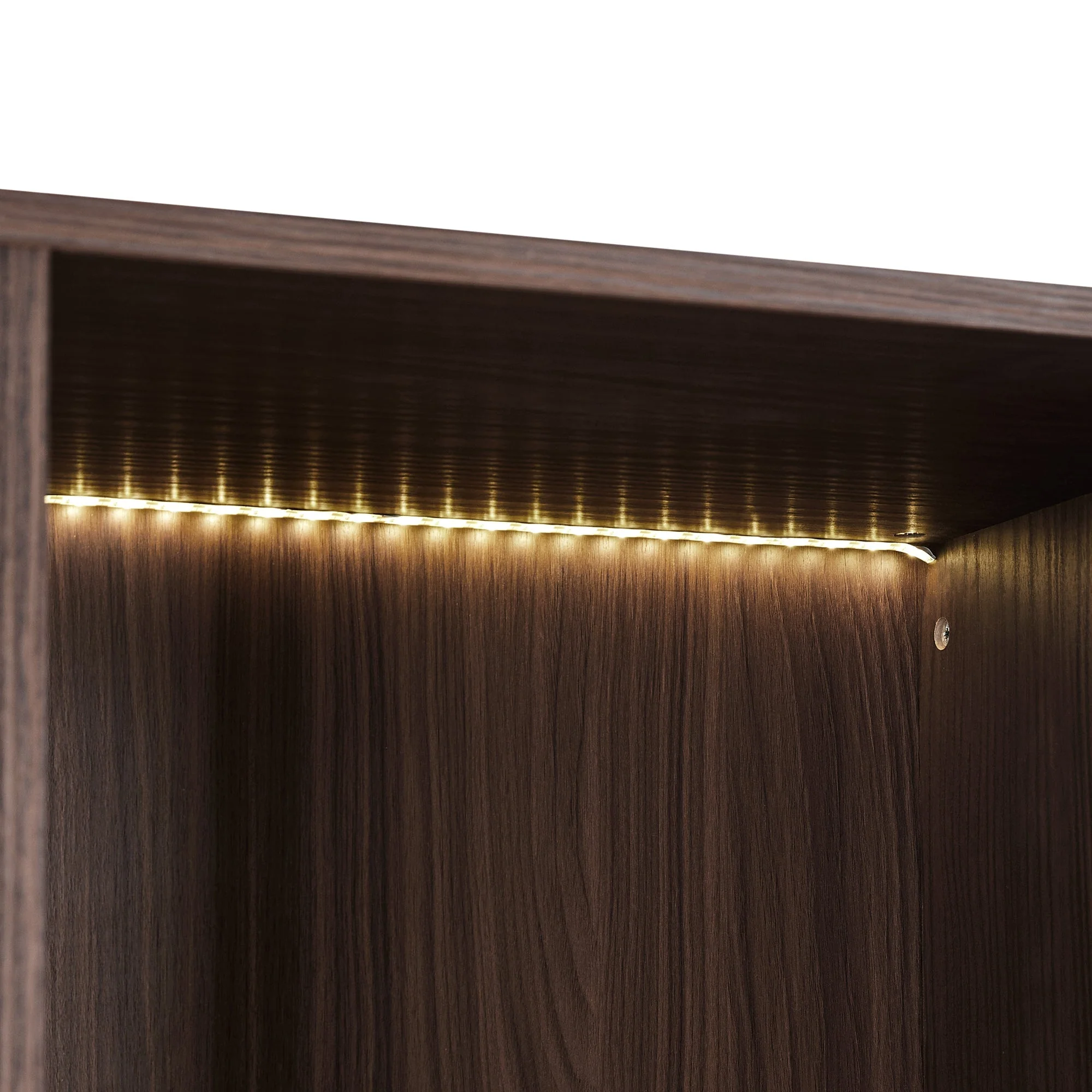Modern Minimalist 51.2'' Tall Lighted Display Cabinet with Tempered Glass - Image 14