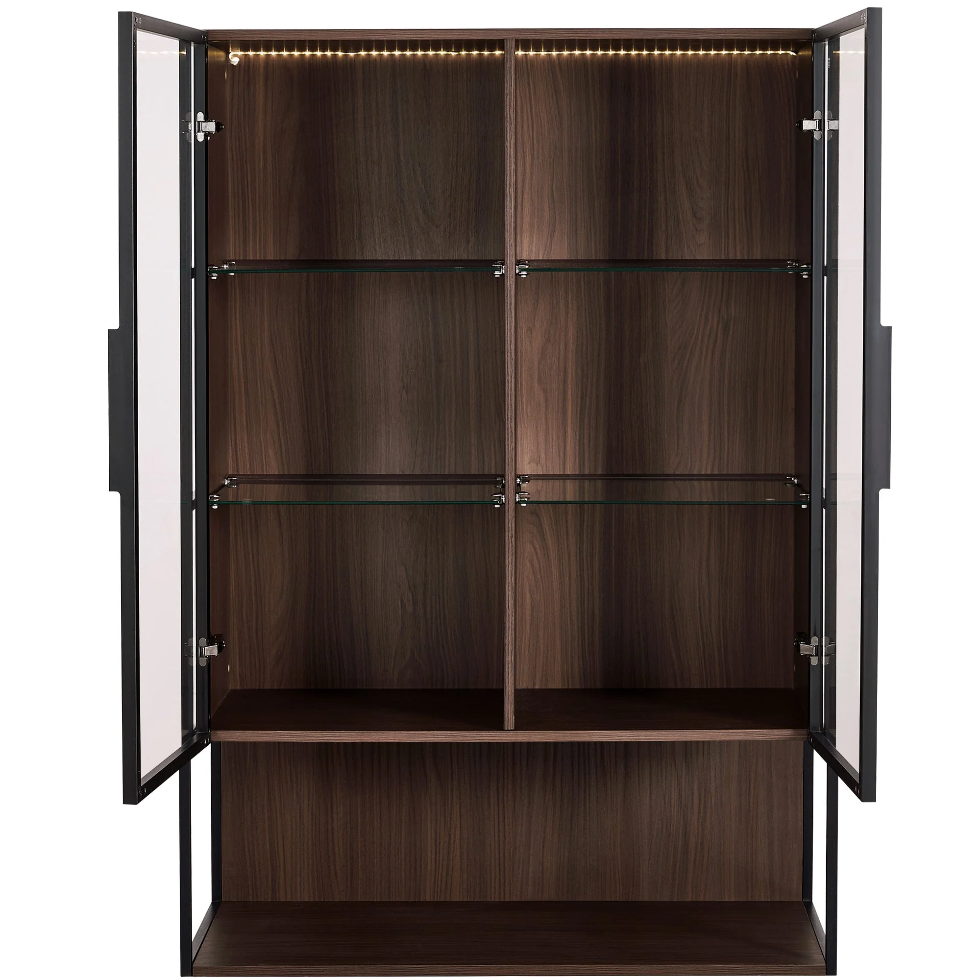 Modern Minimalist 51.2'' Tall Lighted Display Cabinet with Tempered Glass - Image 9