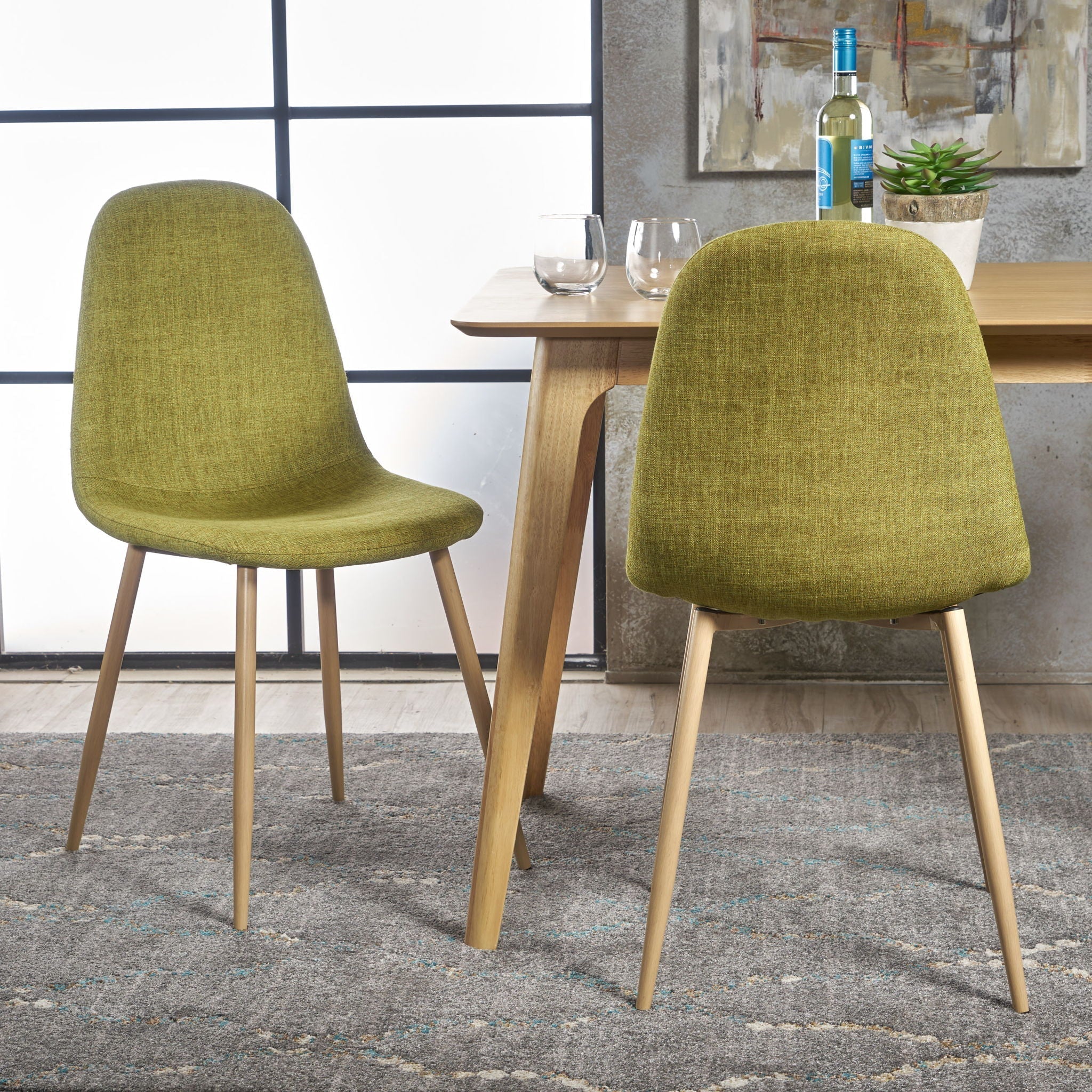 Modern Minimalist Fabric Dining Chair with Iron Legs - Image 4