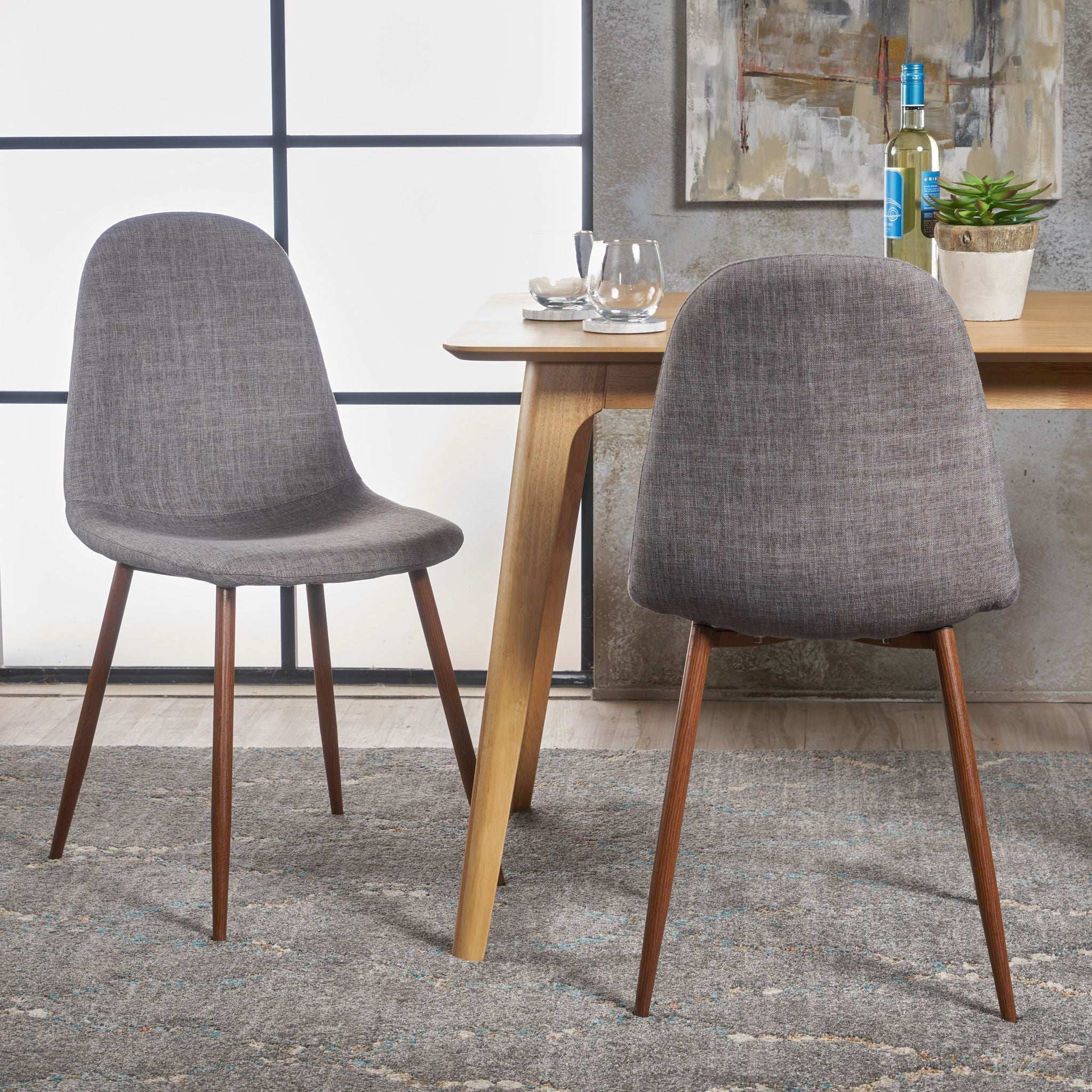 Modern Minimalist Fabric Dining Chair with Iron Legs - Image 7