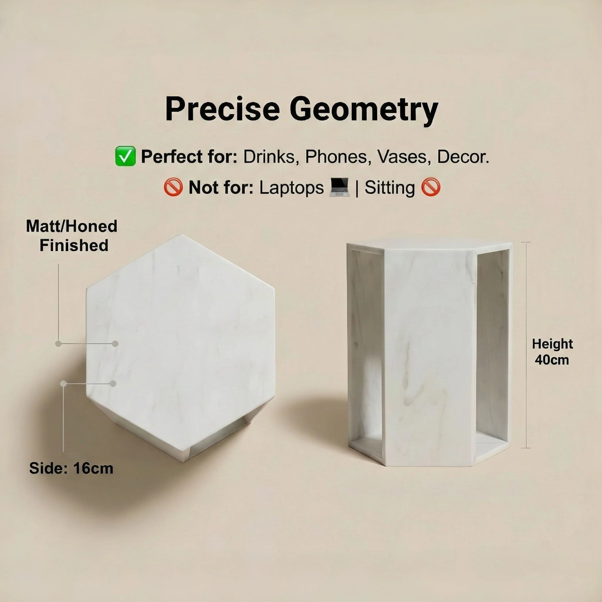 Modern Minimalist Hexagon Side Table - Image 10