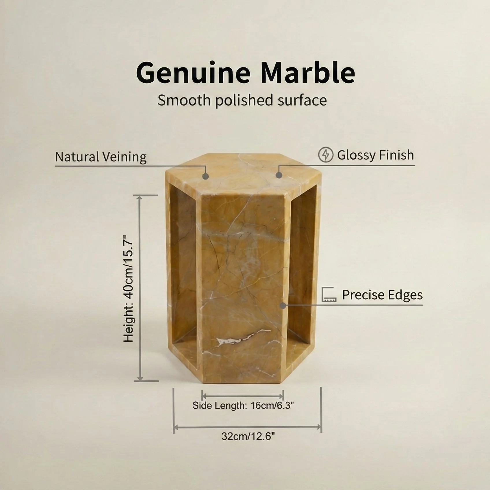 Modern Minimalist Hexagon Side Table - Image 15