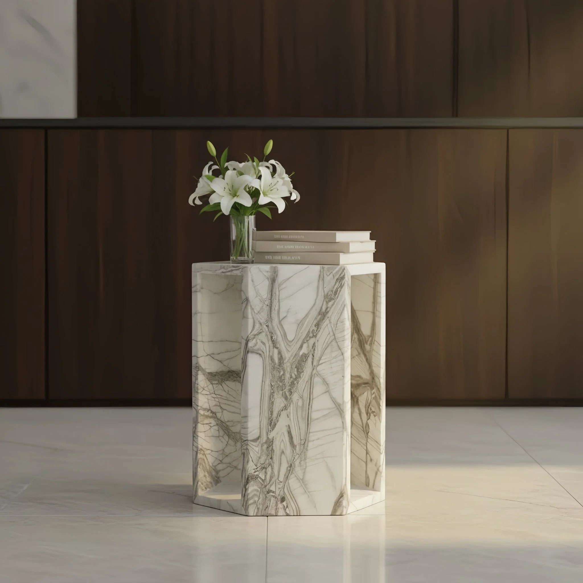 Modern Minimalist Hexagon Side Table - Image 18