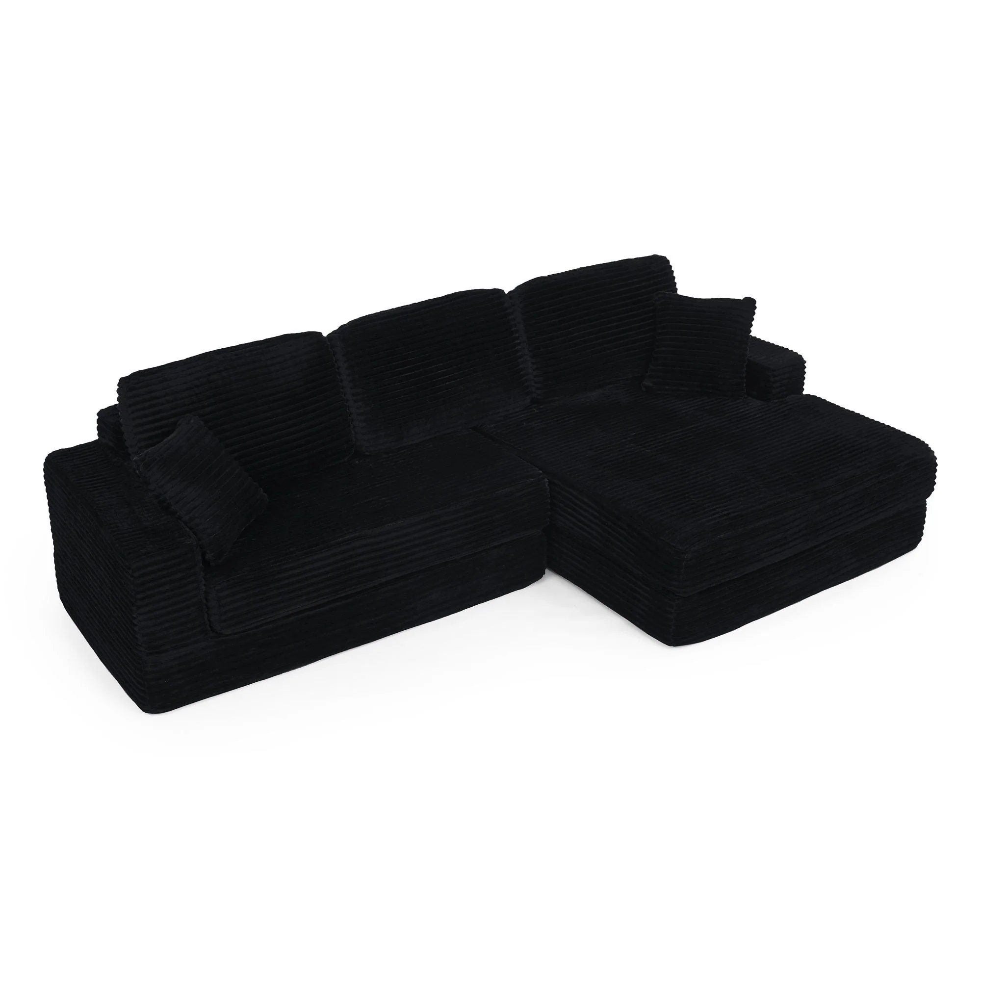 Modern Minimalist L Shape Modular Sectional Sofa, Couch - Image 3