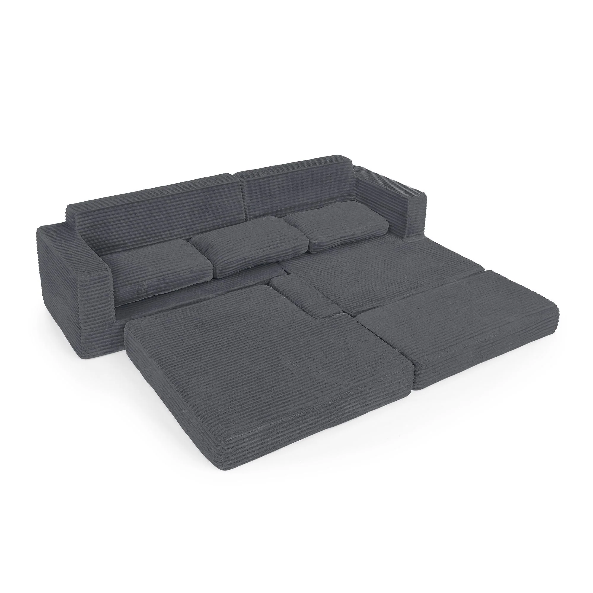 Modern Minimalist L Shape Modular Sectional Sofa, Couch - Image 4