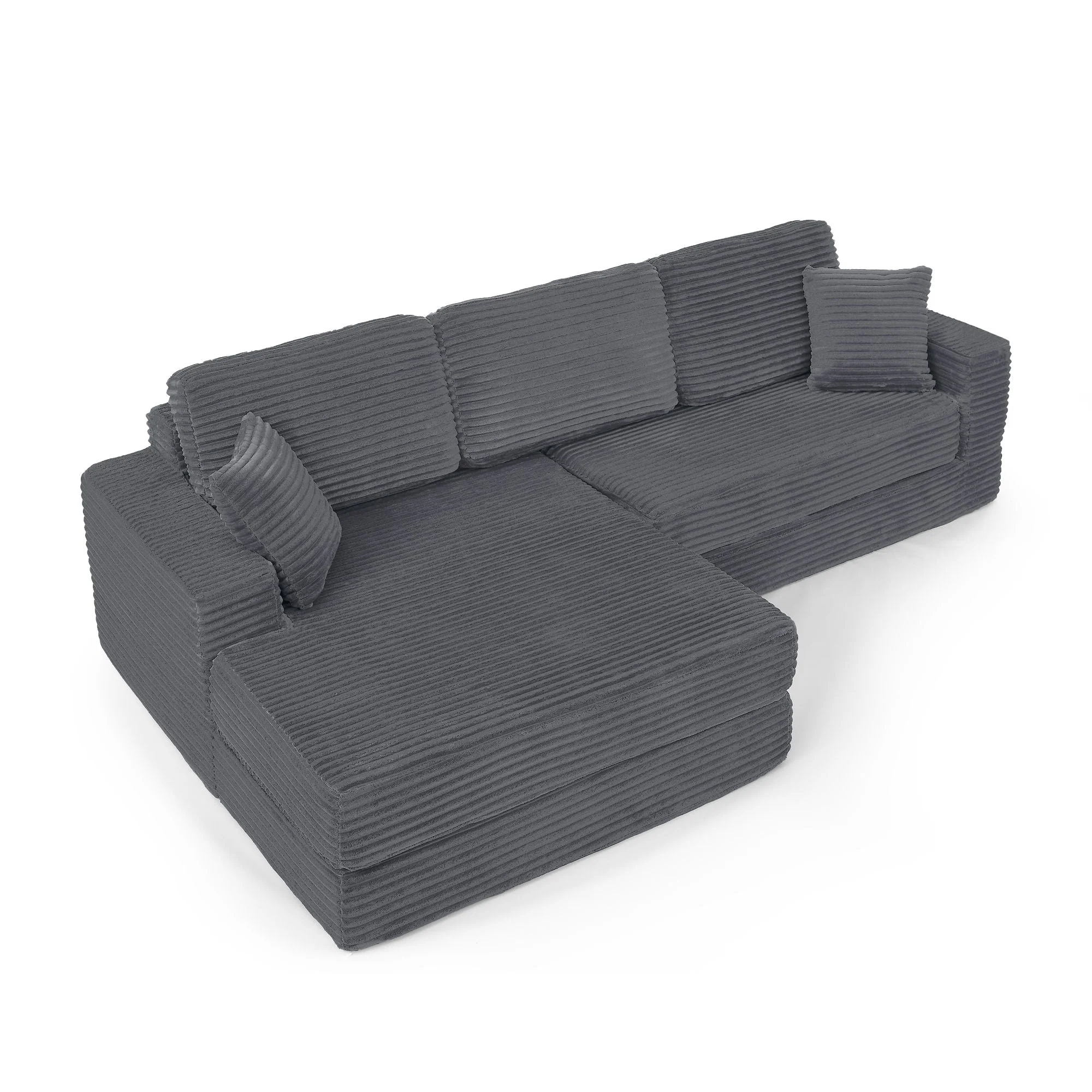 Modern Minimalist L Shape Modular Sectional Sofa, Couch - Image 5