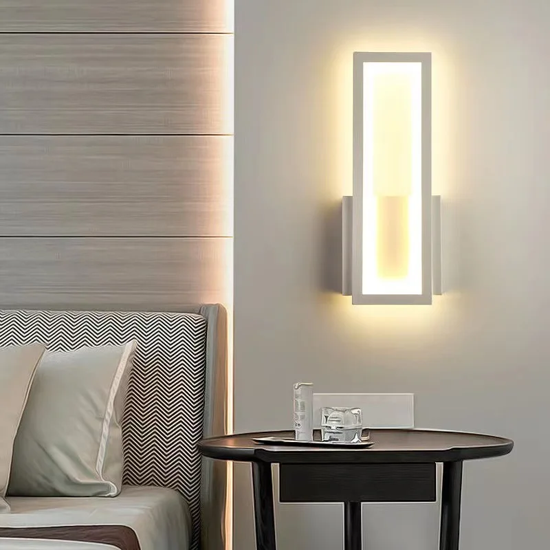 Modern Minimalist LED Wall Lamp – Black White Light for Bedroom & Living Room - Image 2
