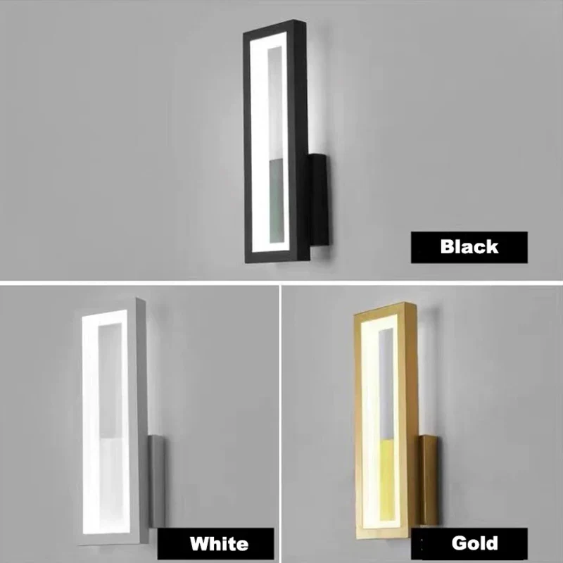 Modern Minimalist LED Wall Lamp – Black White Light for Bedroom & Living Room - Image 3