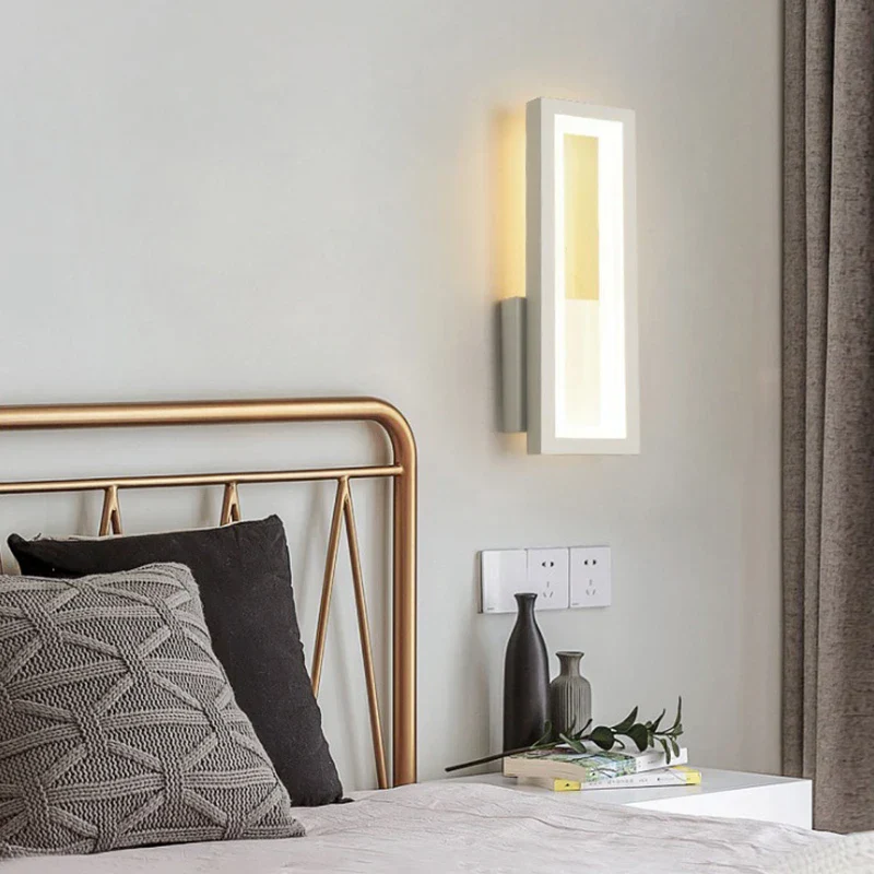 Modern Minimalist LED Wall Lamp – Black White Light for Bedroom & Living Room - Image 5