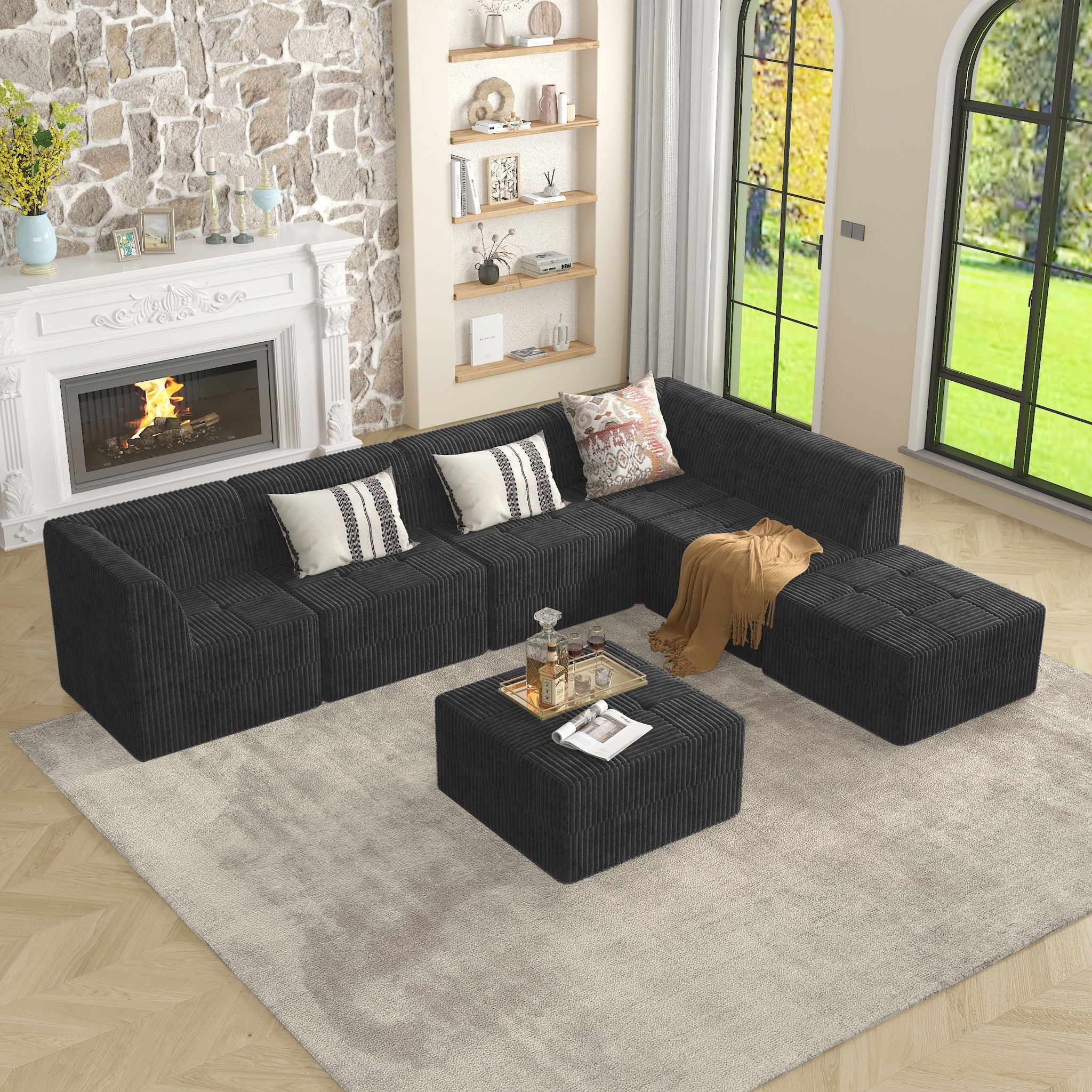 Modern Minimalist Ottoman Sofa Compressed Sectional Couch Sleeper - Image 4