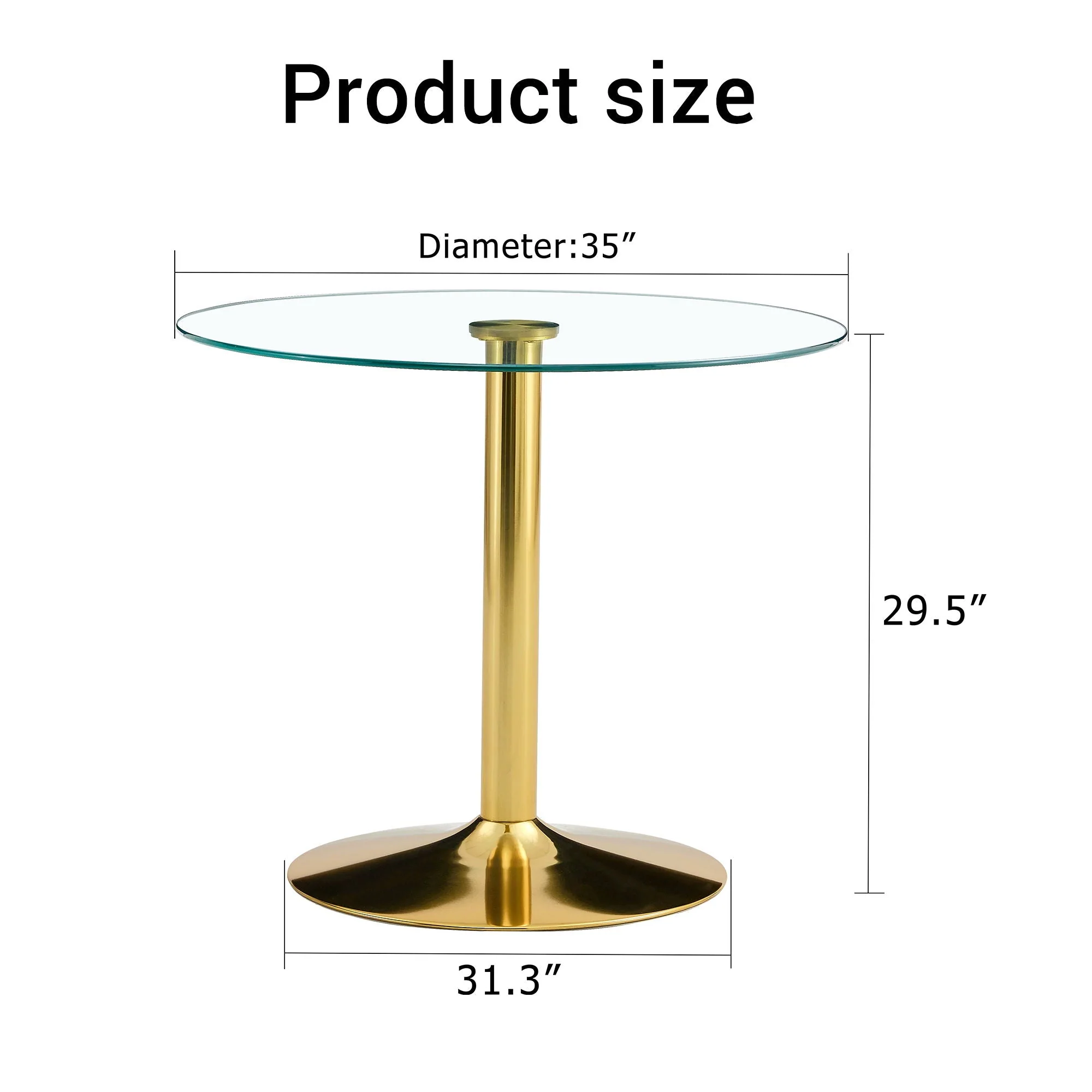 Modern Minimalist Round Dining Table With Glass Top - Image 8