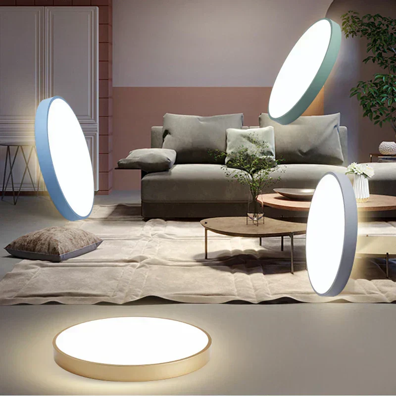 Modern Minimalist Round LED Ceiling Light 1-Light Indoor Hardwired - Image 2