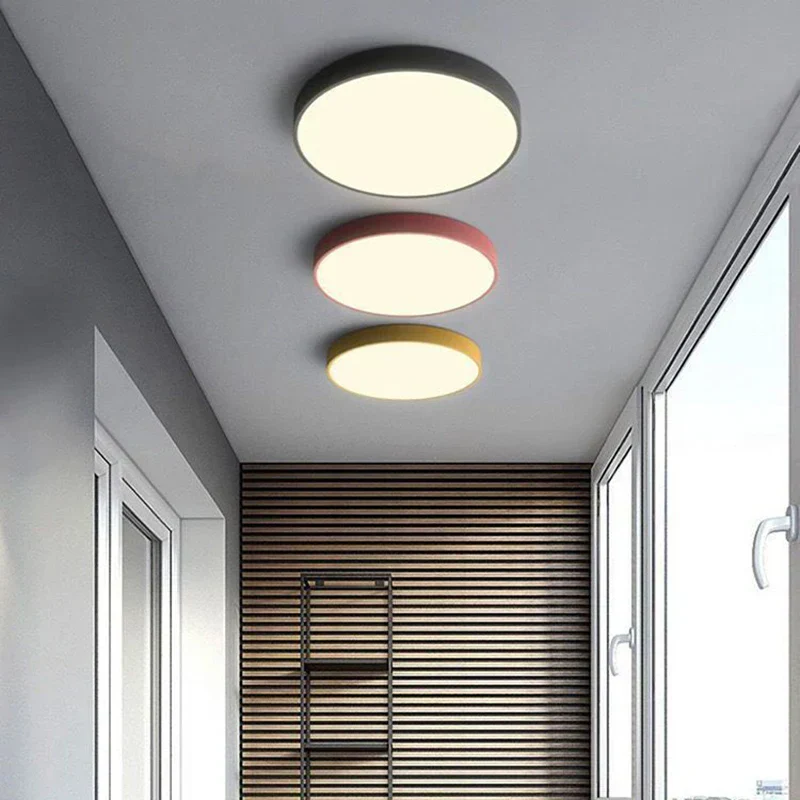 Modern Minimalist Round LED Ceiling Light 1-Light Indoor Hardwired - Image 4