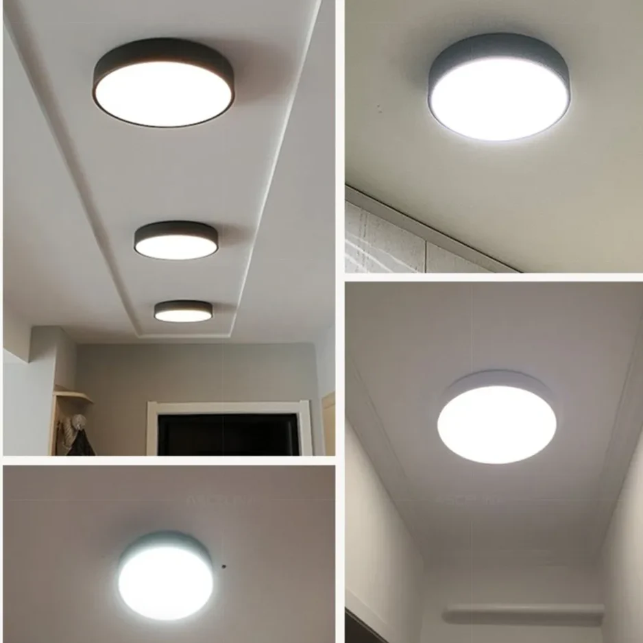 Modern Minimalist Round LED Ceiling Light 1-Light Indoor Hardwired - Image 9