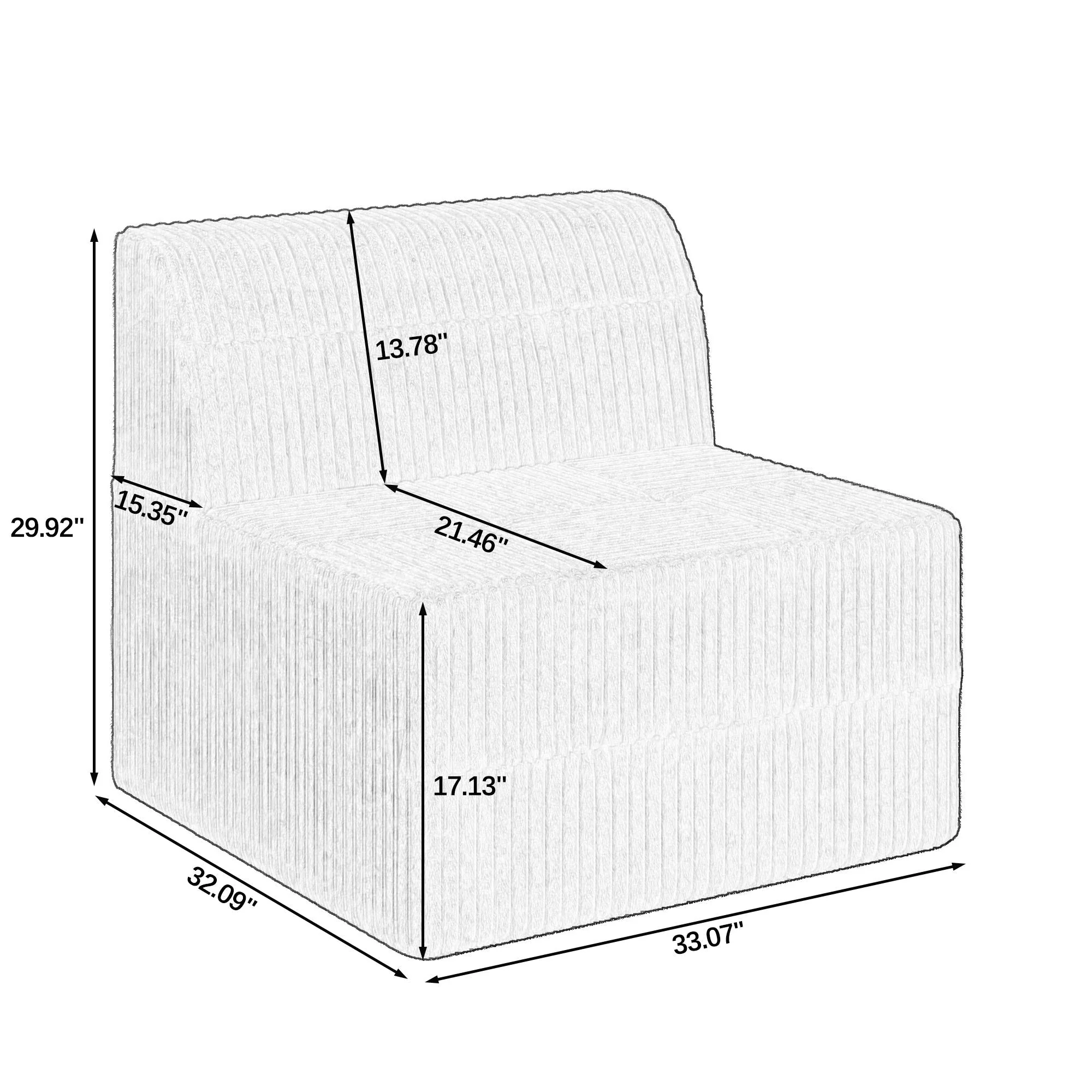 Modern Minimalist Sleeper Sofa, Compressed Sectional Single Seat - Image 6