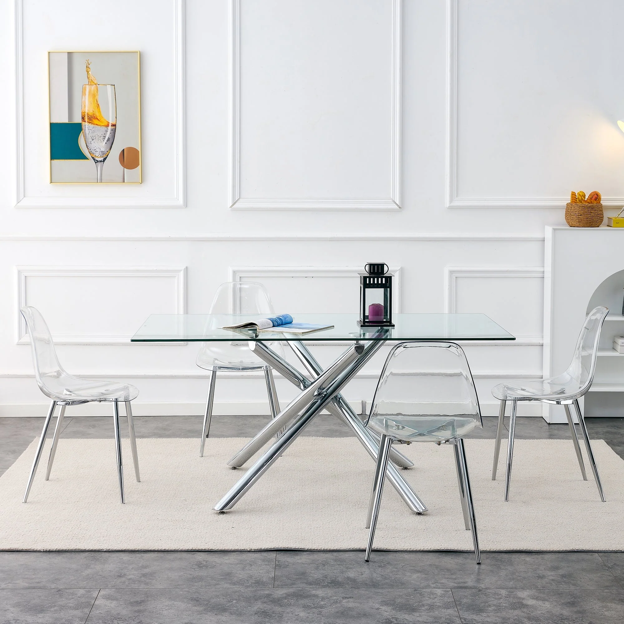 Modern Minimalist Transparent Dining Chair - 6-Piece Set - Image 12