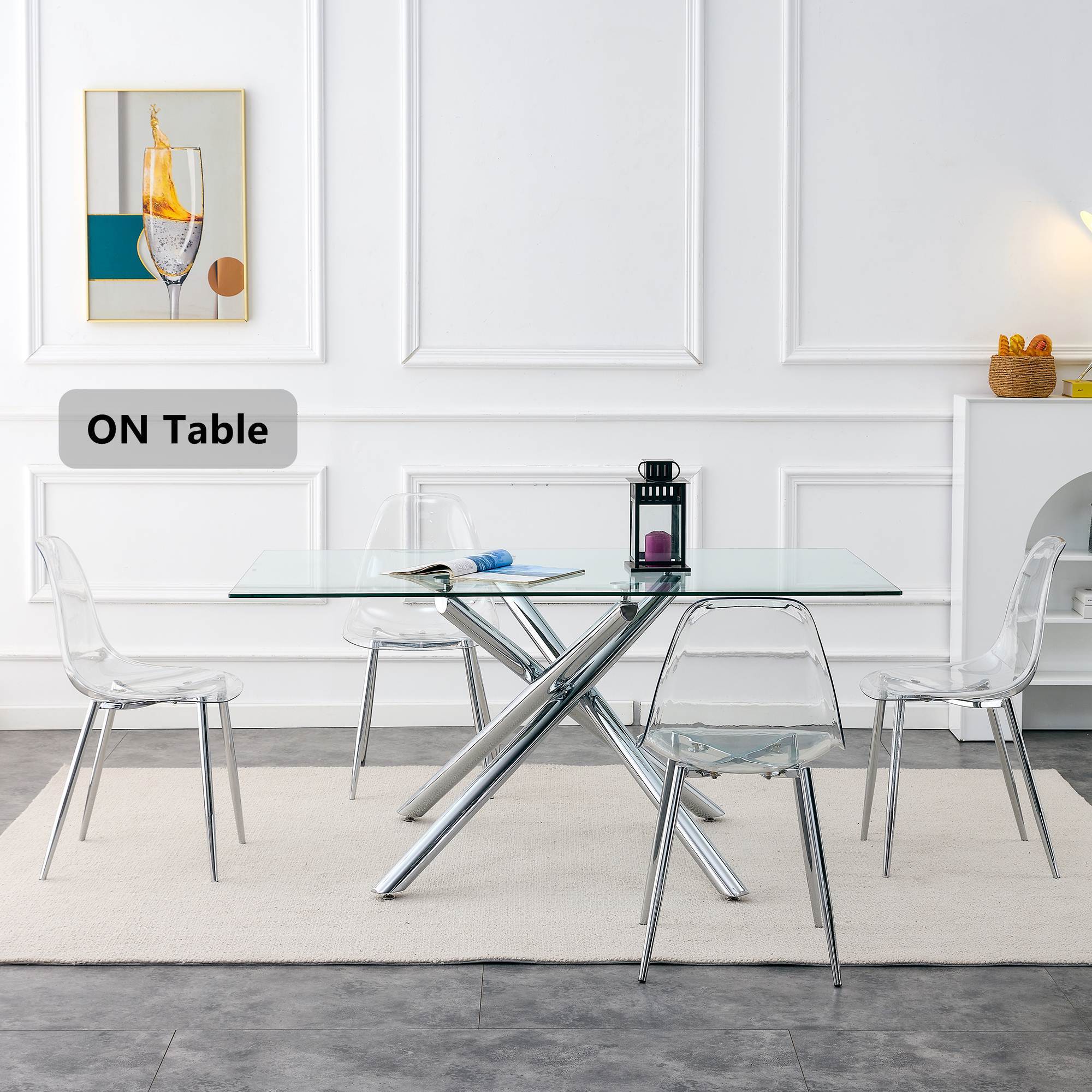 Modern Minimalist Transparent Dining Chair - 6-Piece Set - Image 14