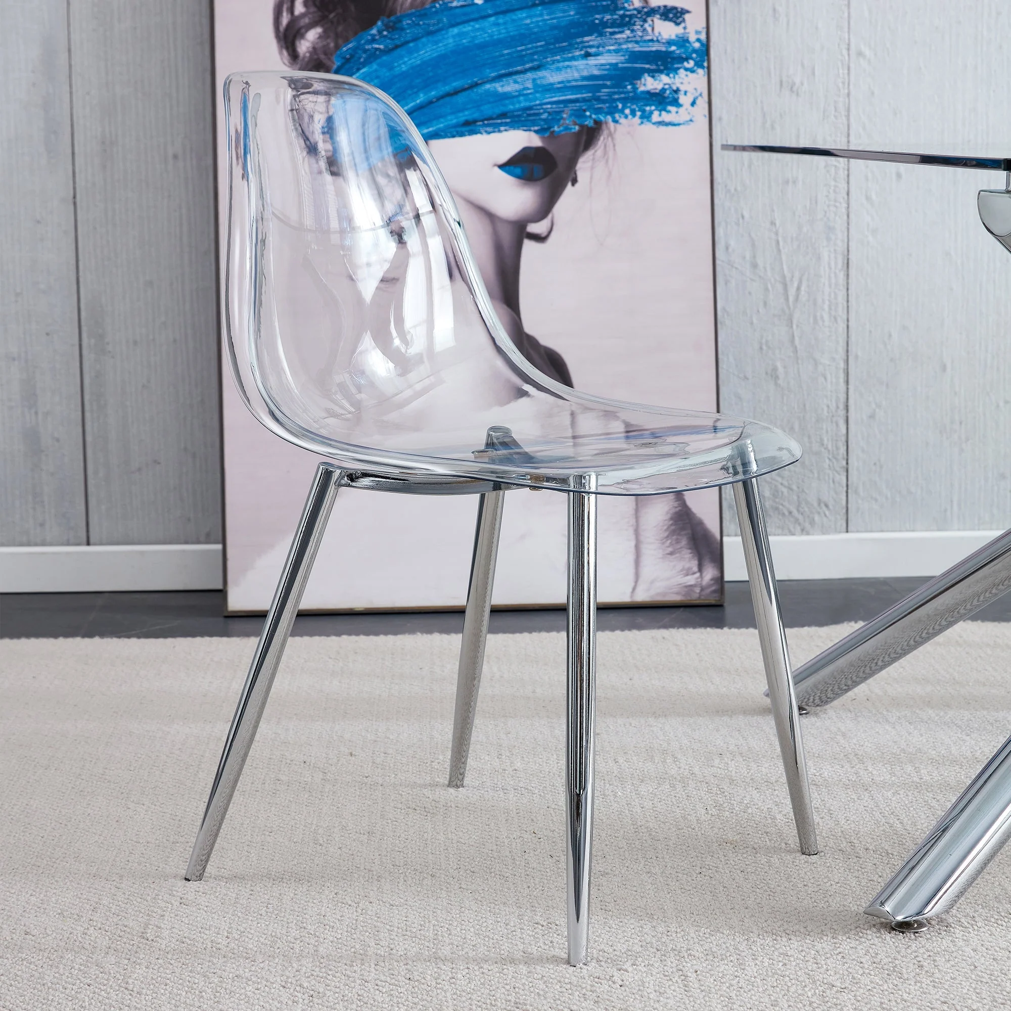 Modern Minimalist Transparent Dining Chair - 6-Piece Set - Image 16
