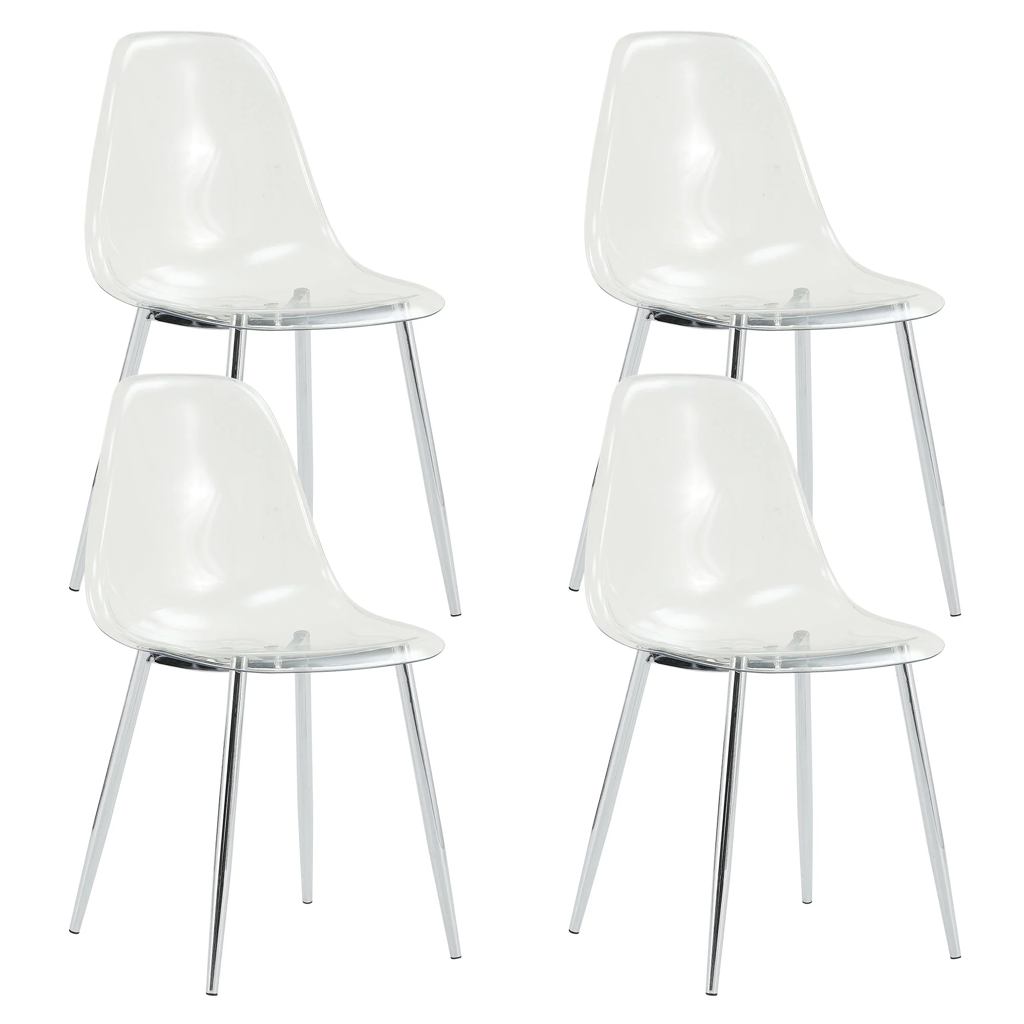 Modern Minimalist Transparent Dining Chair - 6-Piece Set - Image 21