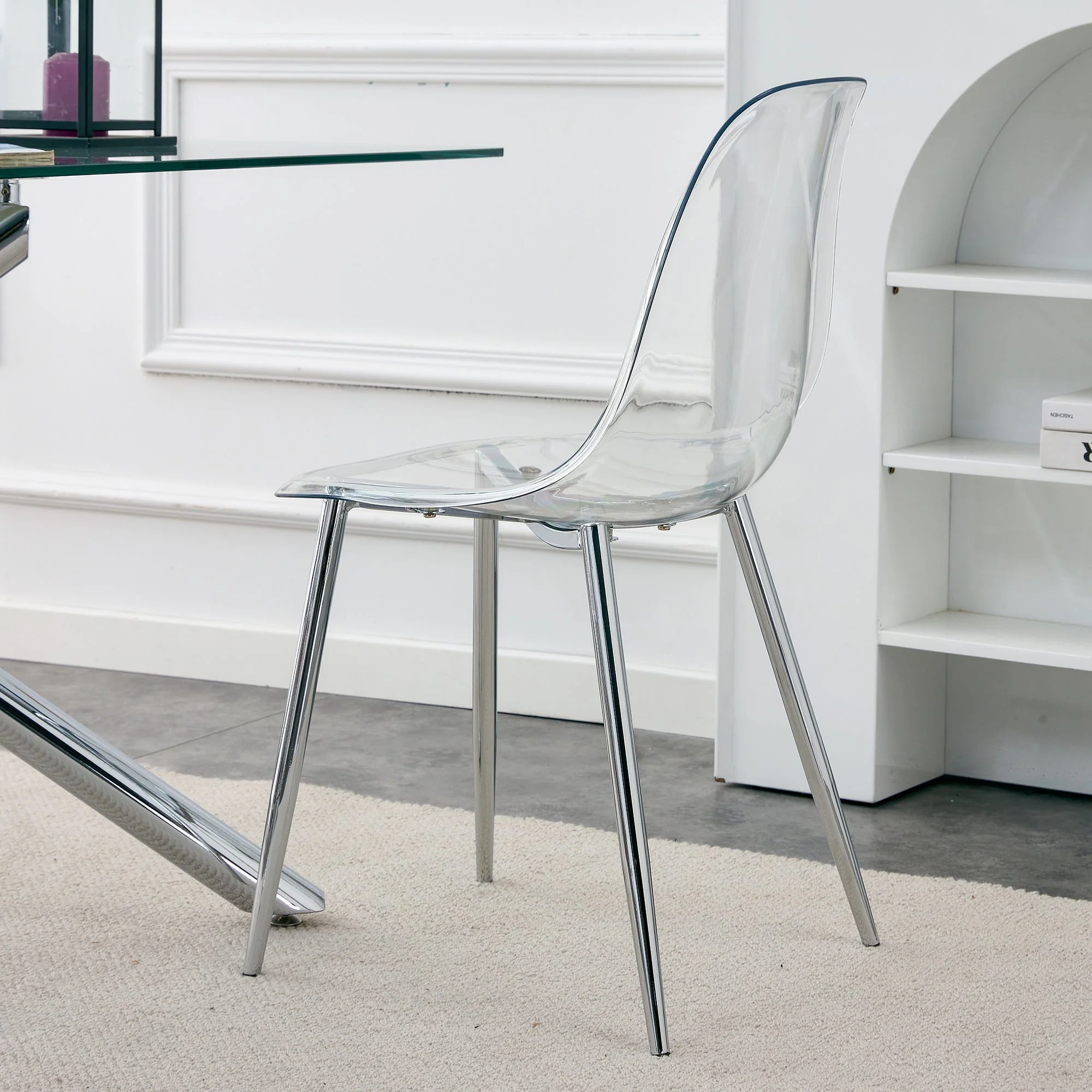 Modern Minimalist Transparent Dining Chair - 6-Piece Set - Image 4