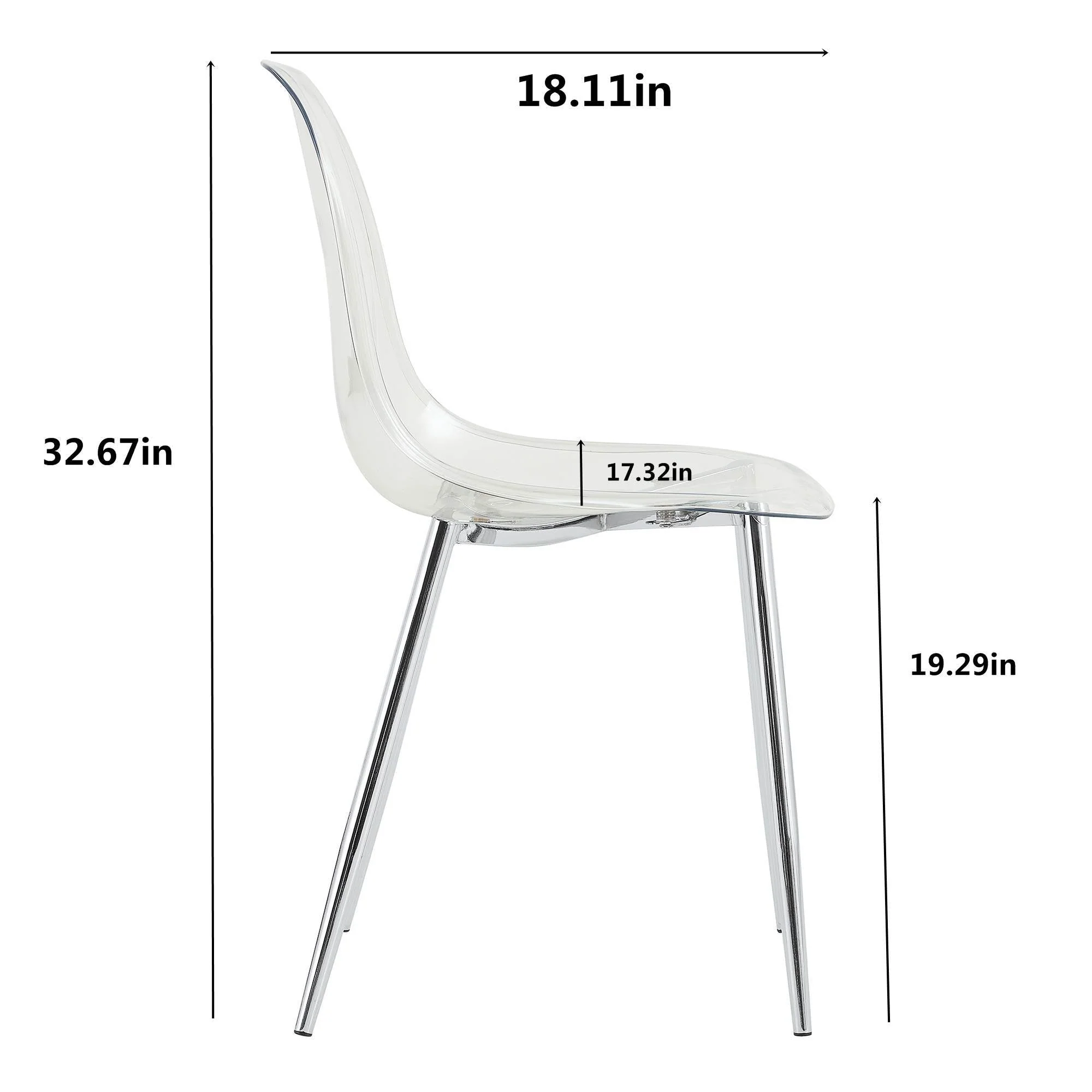 Modern Minimalist Transparent Dining Chair - 6-Piece Set - Image 6