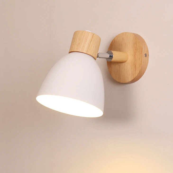 Modern Minimalist Wooden Cone Wall Sconce LED E27 Wall Light - Image 10