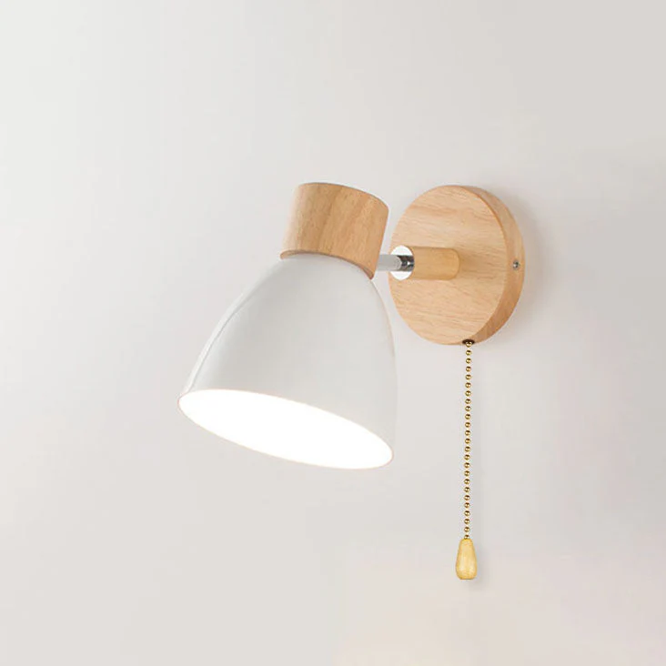 Modern Minimalist Wooden Cone Wall Sconce LED E27 Wall Light - Image 20