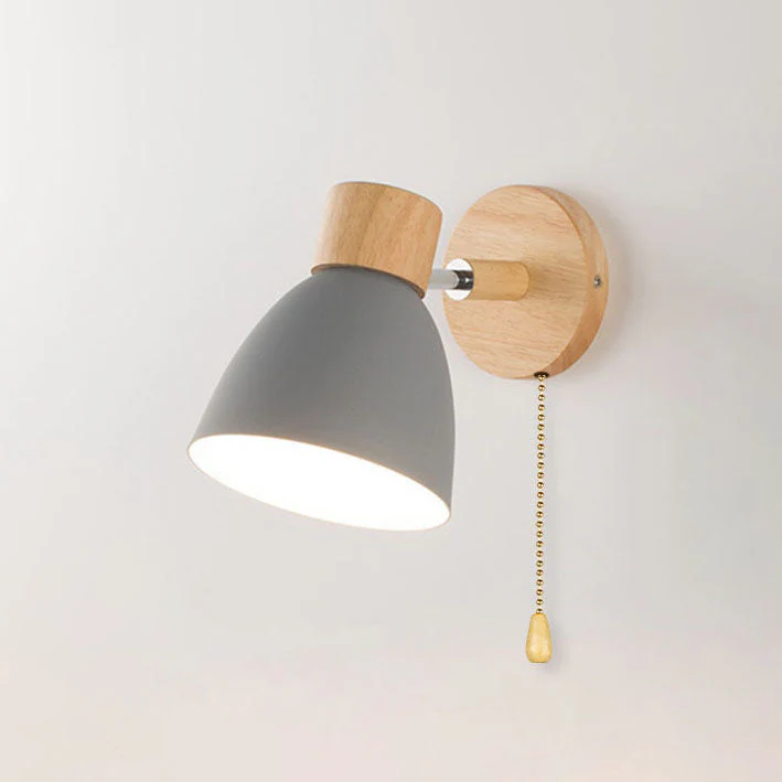 Modern Minimalist Wooden Cone Wall Sconce LED E27 Wall Light - Image 26