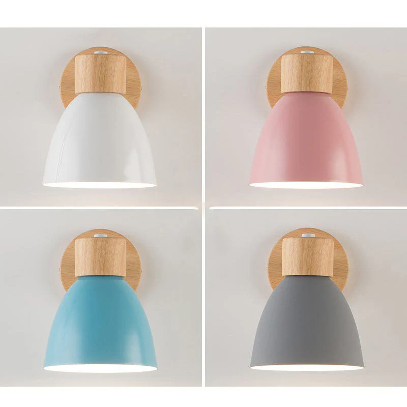 Modern Minimalist Wooden Cone Wall Sconce LED E27 Wall Light - Image 3