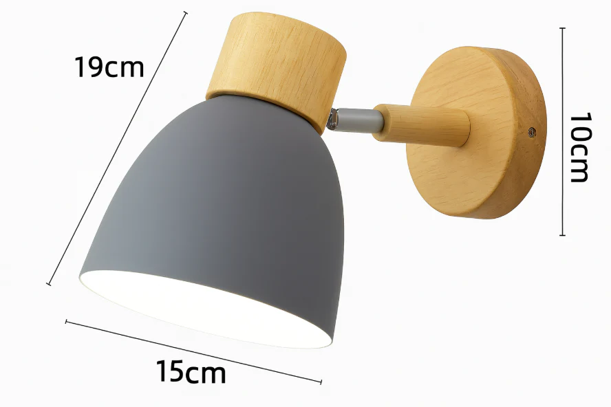 Modern Minimalist Wooden Cone Wall Sconce LED E27 Wall Light - Image 32