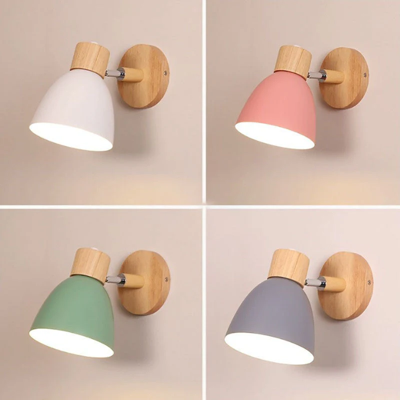 Modern Minimalist Wooden Cone Wall Sconce LED E27 Wall Light - Image 5
