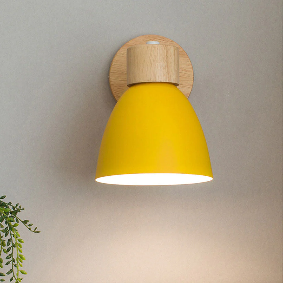 Modern Minimalist Wooden Cone Wall Sconce LED E27 Wall Light - Image 8